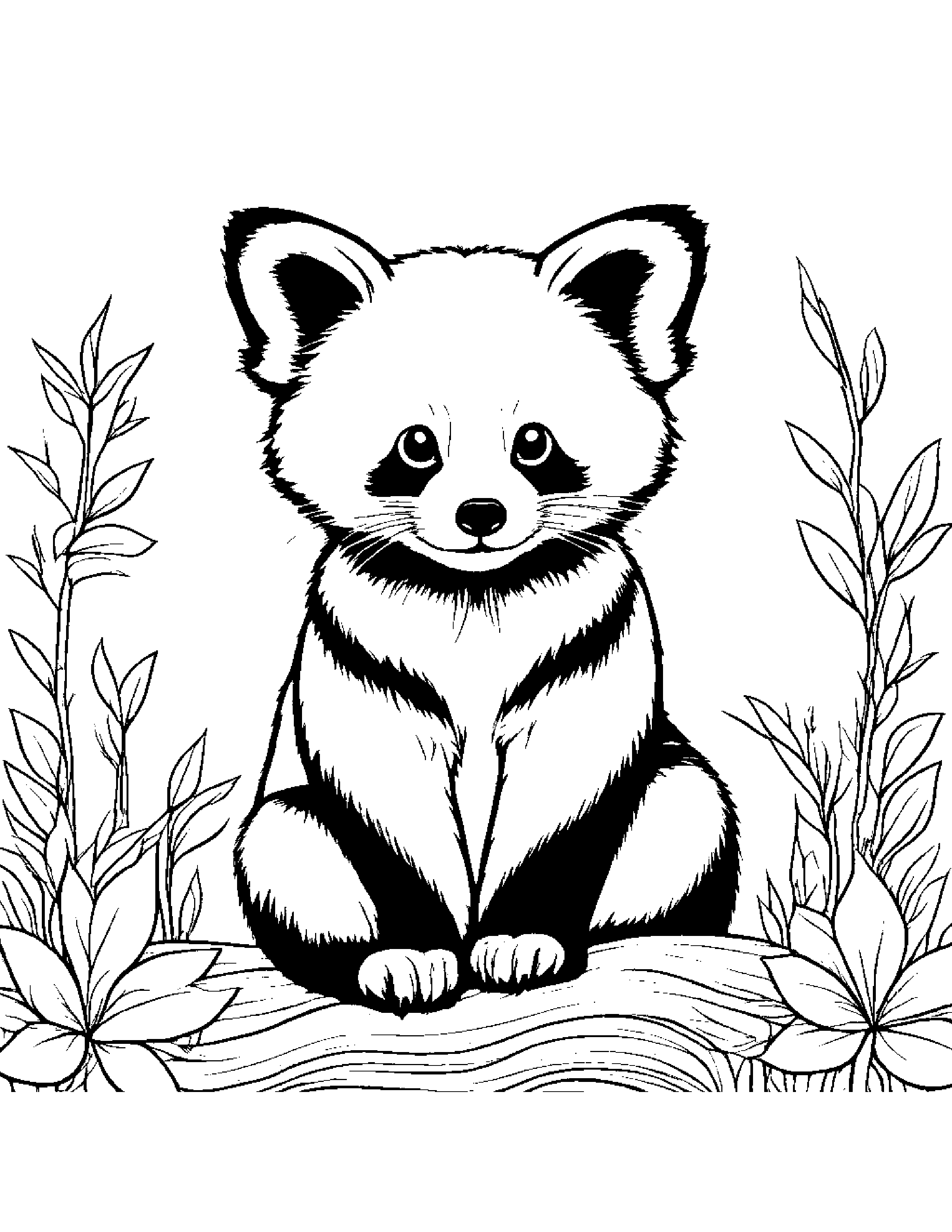 Gentle Red Panda #2 Coloring Page (Free Printable PDF)