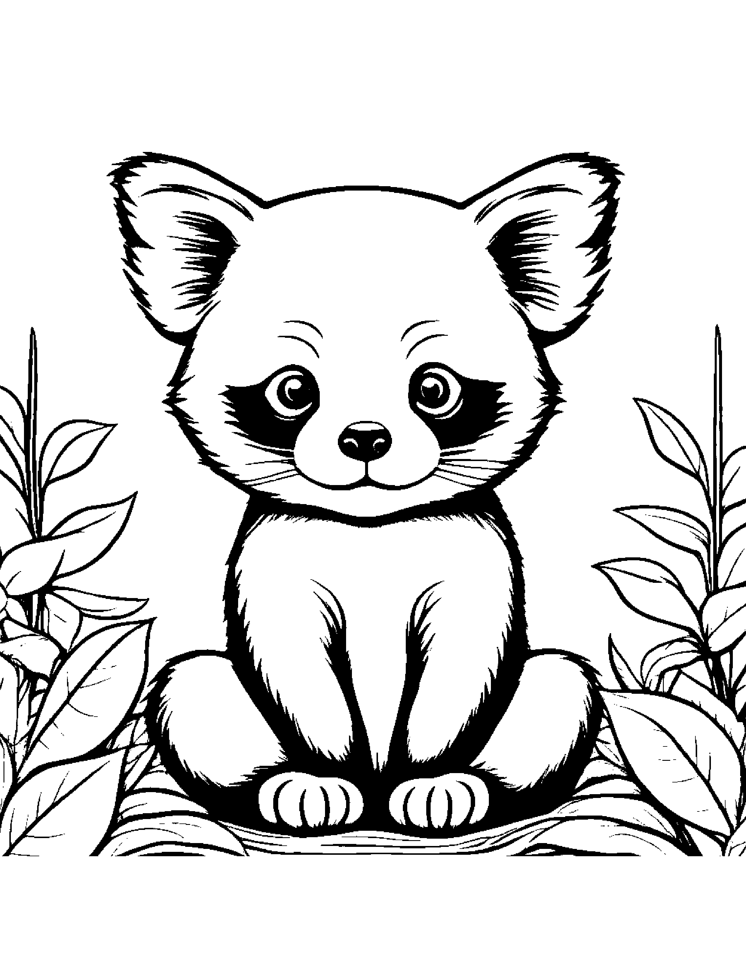Gentle Red Panda #3 Coloring Page (Free Printable PDF)