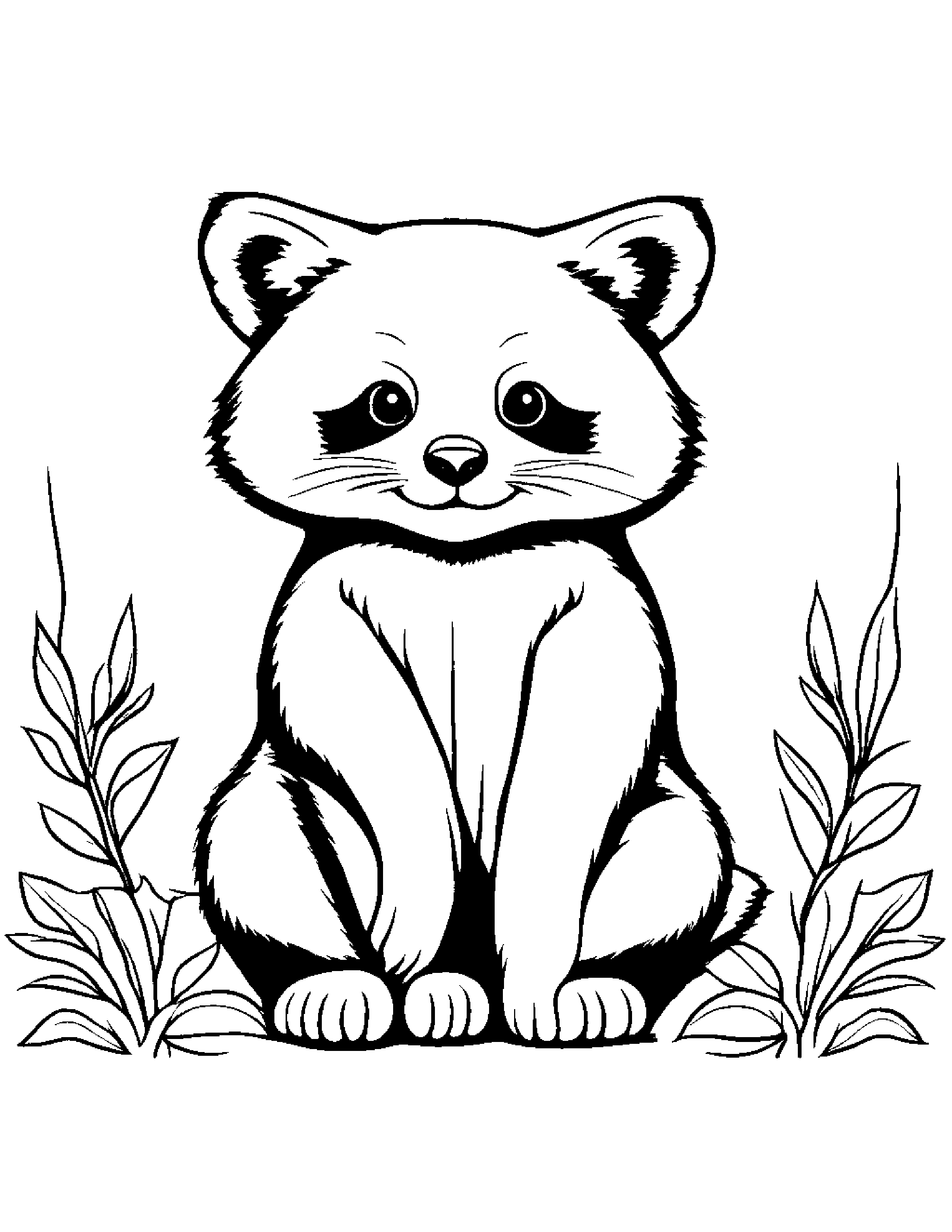 Gentle Red Panda Coloring Page (Free Printable PDF)