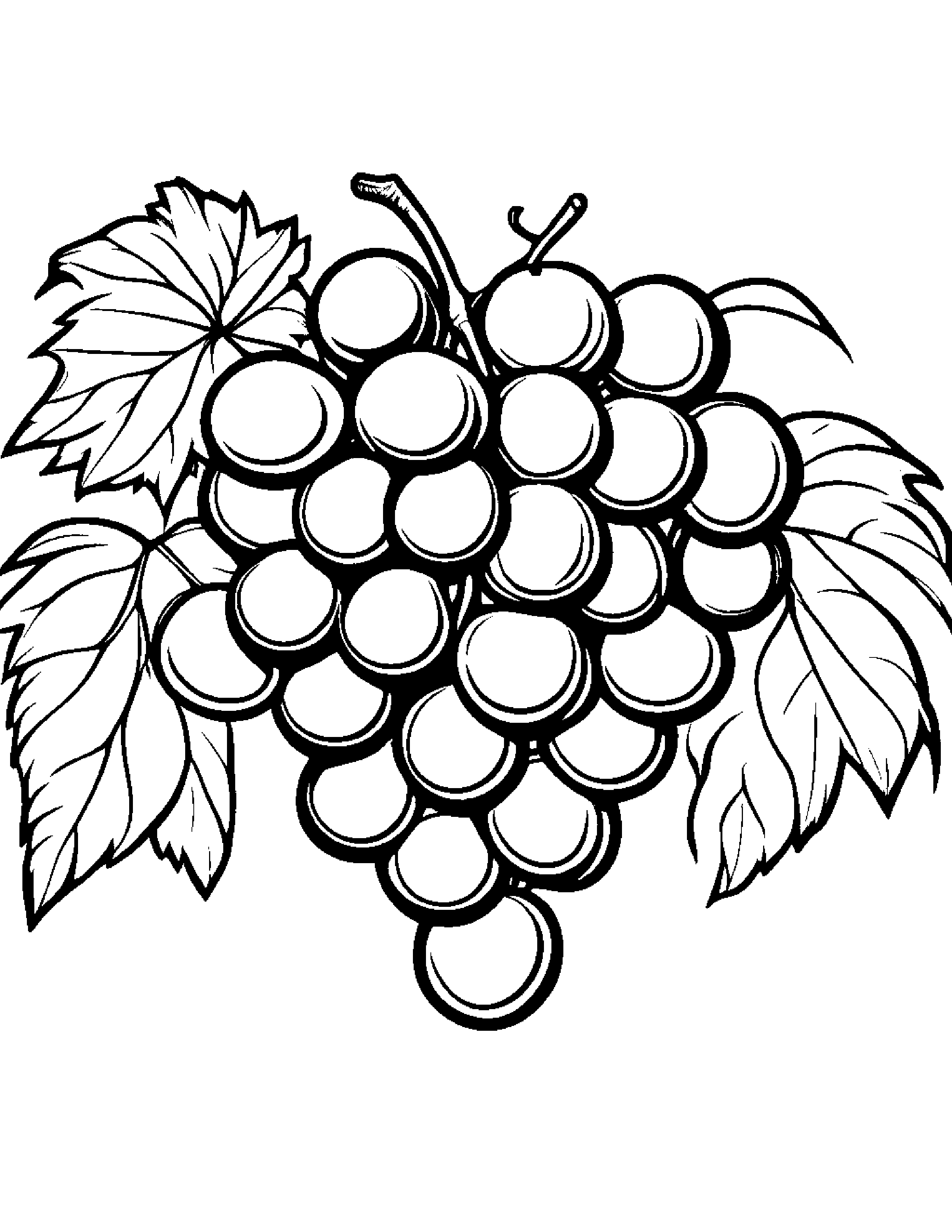 Grapes With A Little Heart At The Playground #2 Coloring Page (Free Printable PDF)