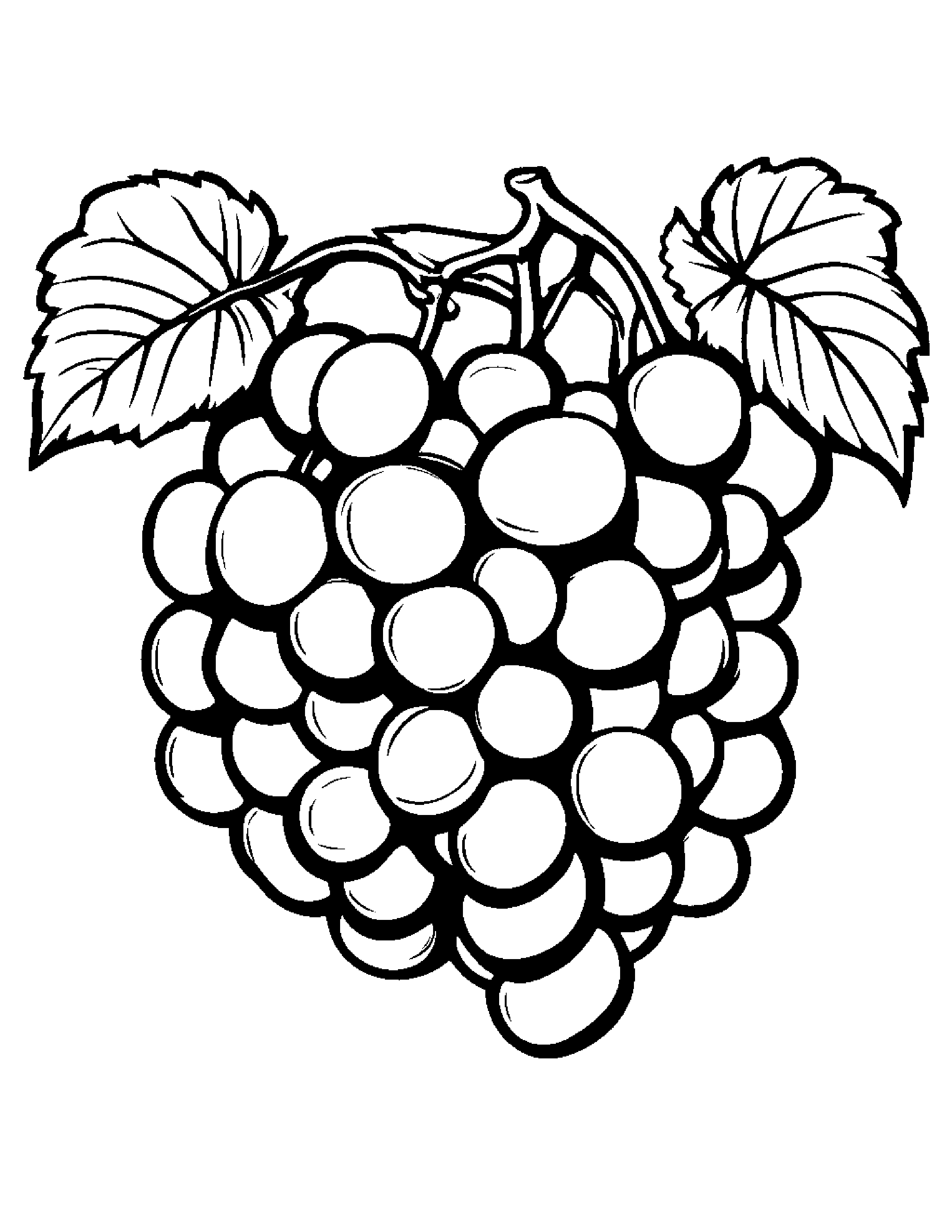 Grapes With A Little Heart At The Playground #3 Coloring Page (Free Printable PDF)