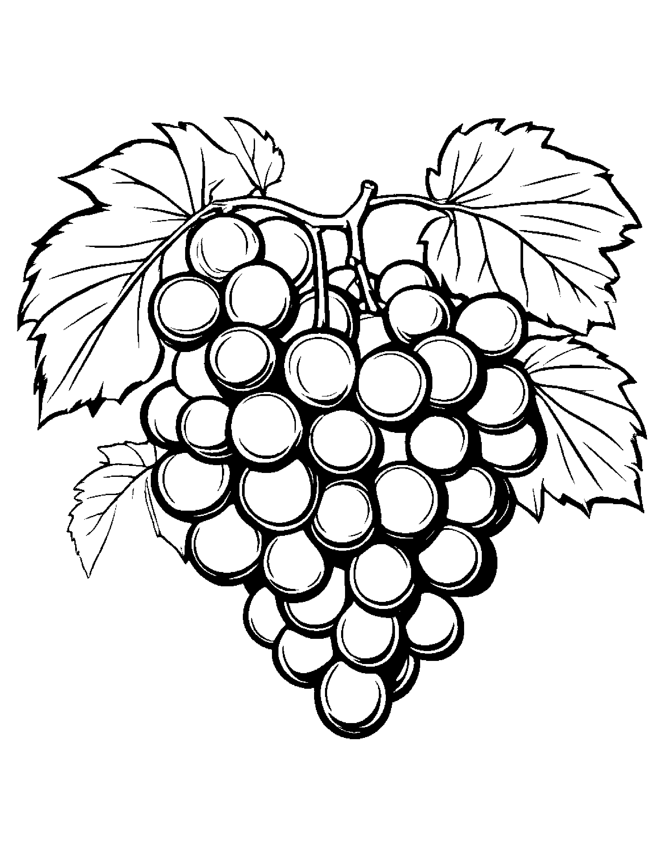Grapes With A Soft Scarf #5 Coloring Page (Free Printable PDF)