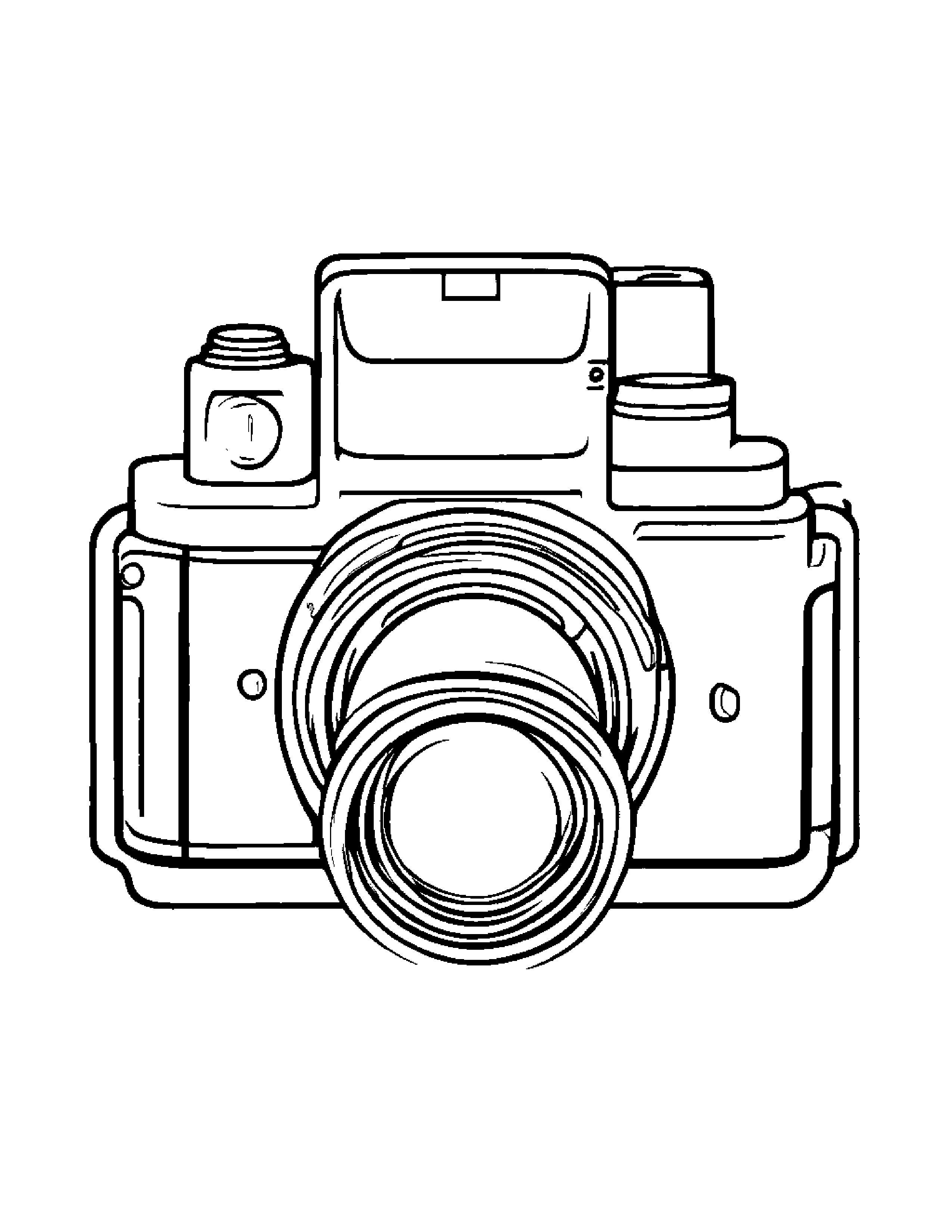 Happy Camera Toy #2 Coloring Page (Free Printable PDF)