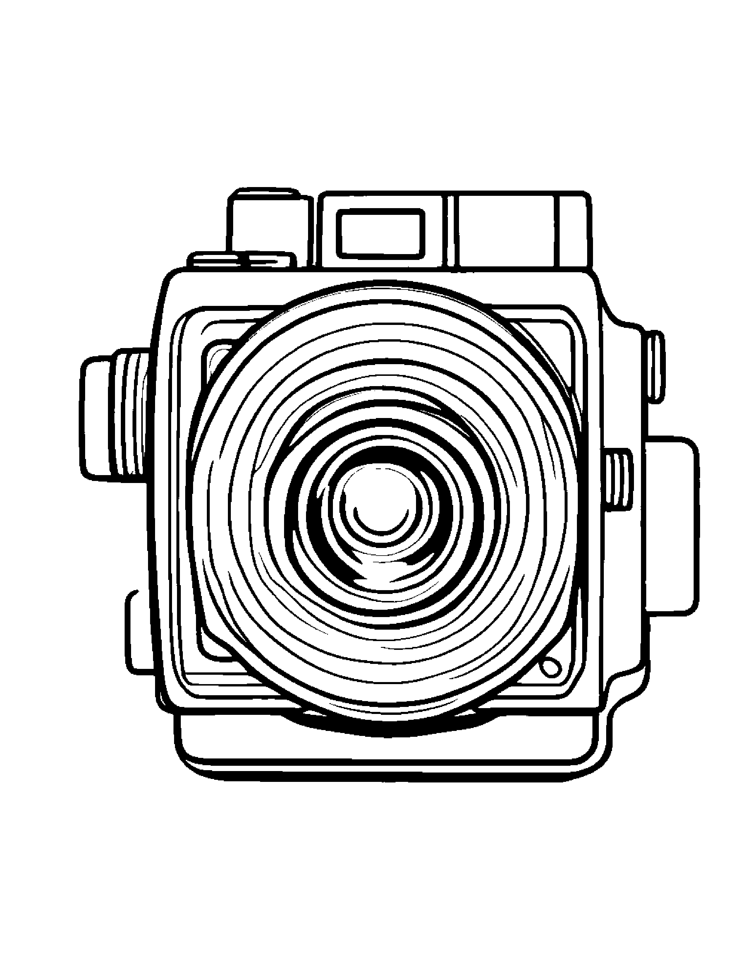 Happy Camera Toy Coloring Page (Free Printable PDF)