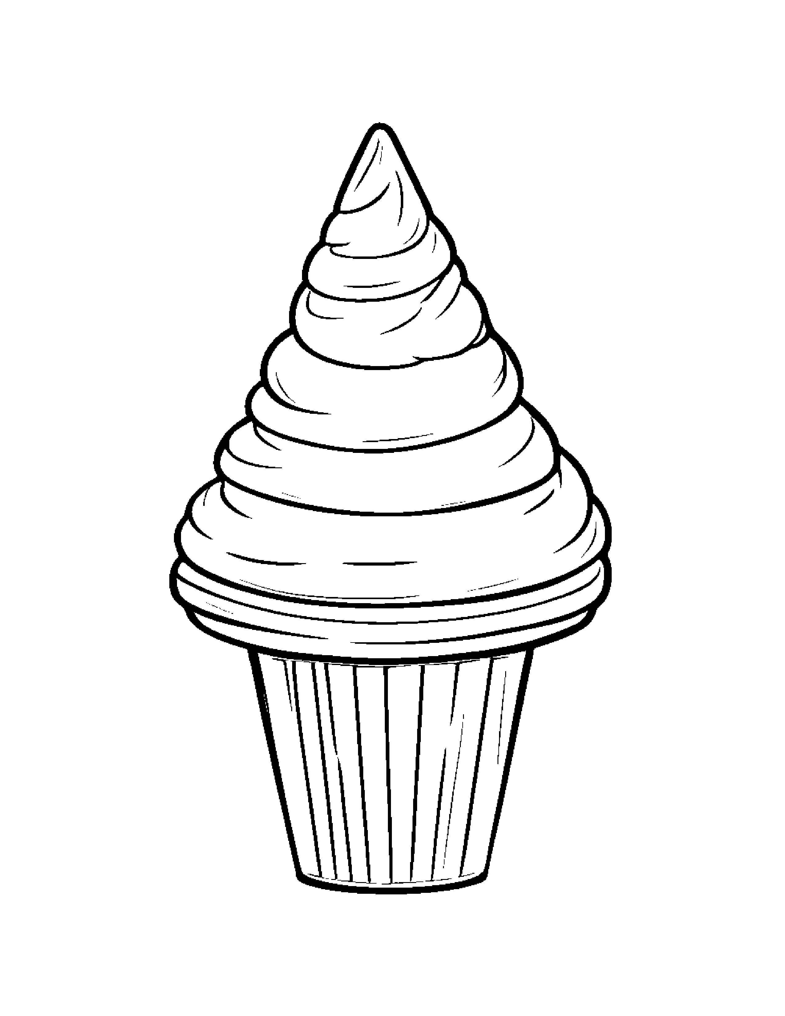 Ice Cream Cone With A Cute Hat #5 Coloring Page (Free Printable PDF)
