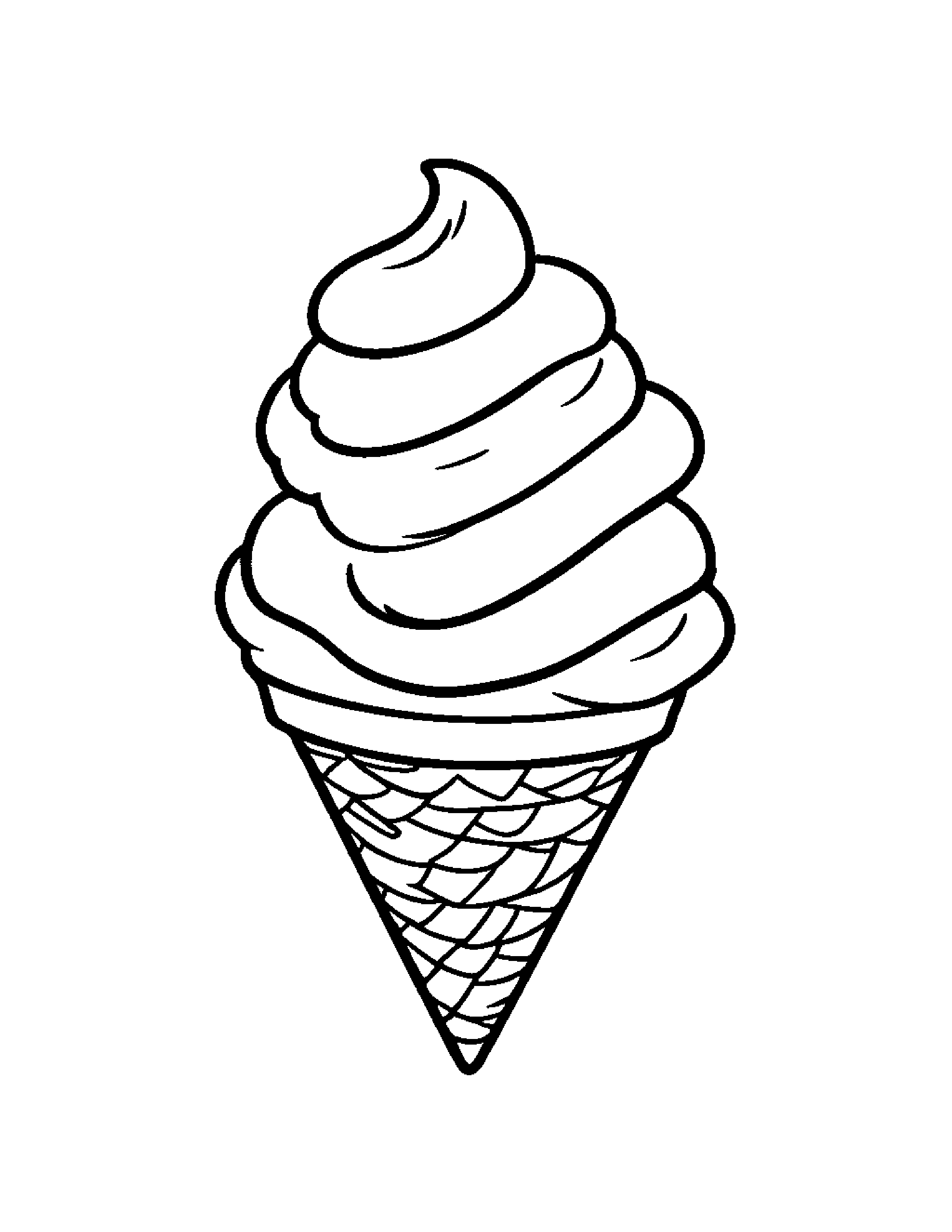 Ice Cream Cone With A Little Heart Coloring Page (Free Printable PDF)