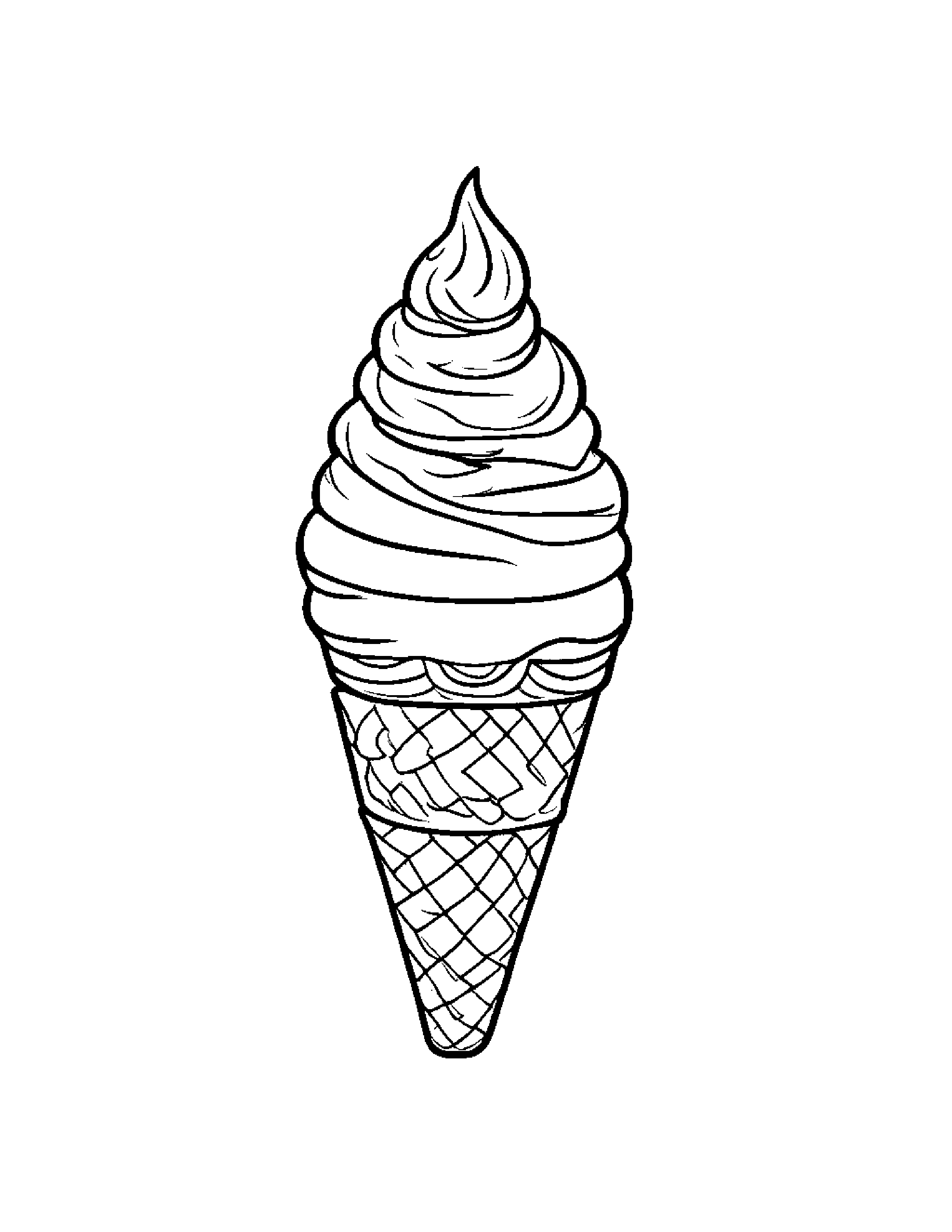 Ice Cream Cone With A Soft Scarf #2 Coloring Page (Free Printable PDF)