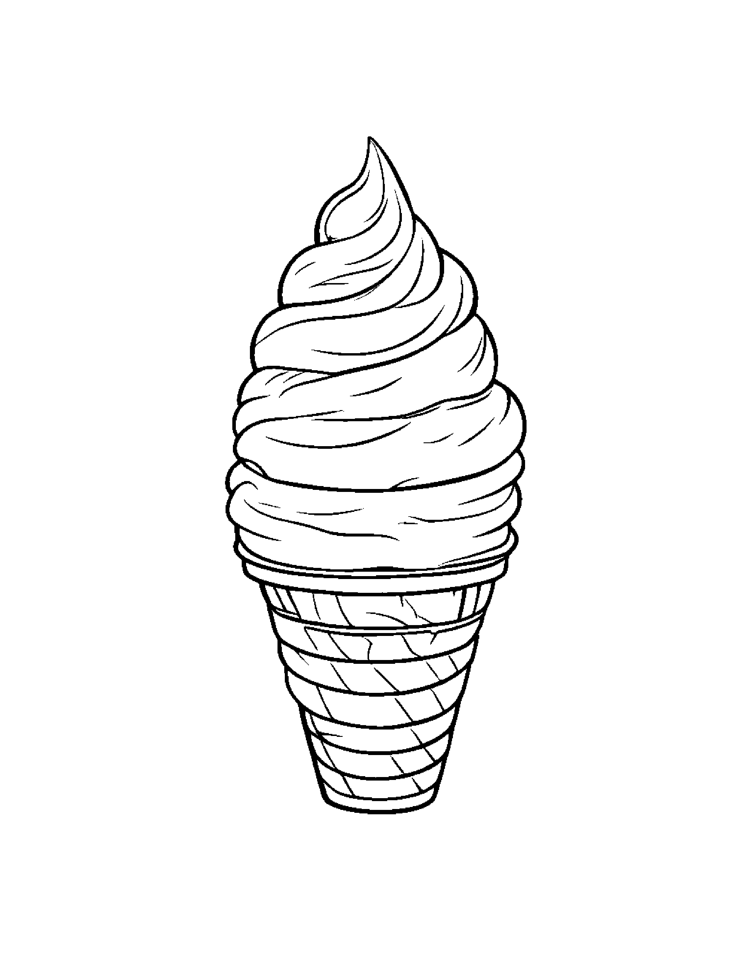 Ice Cream Cone With A Soft Scarf #3 Coloring Page (Free Printable PDF)