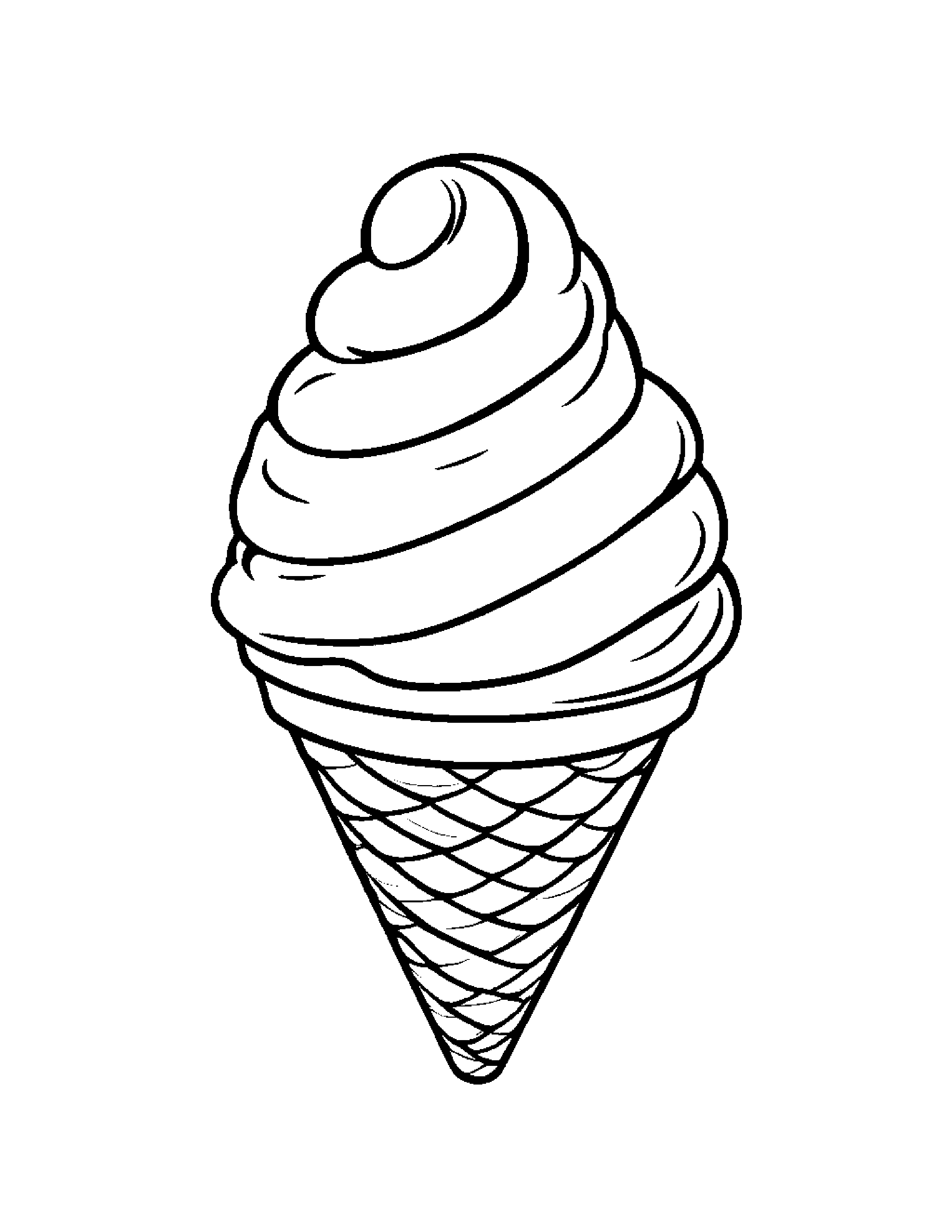 Ice Cream Cone With A Soft Scarf Coloring Page (Free Printable PDF)