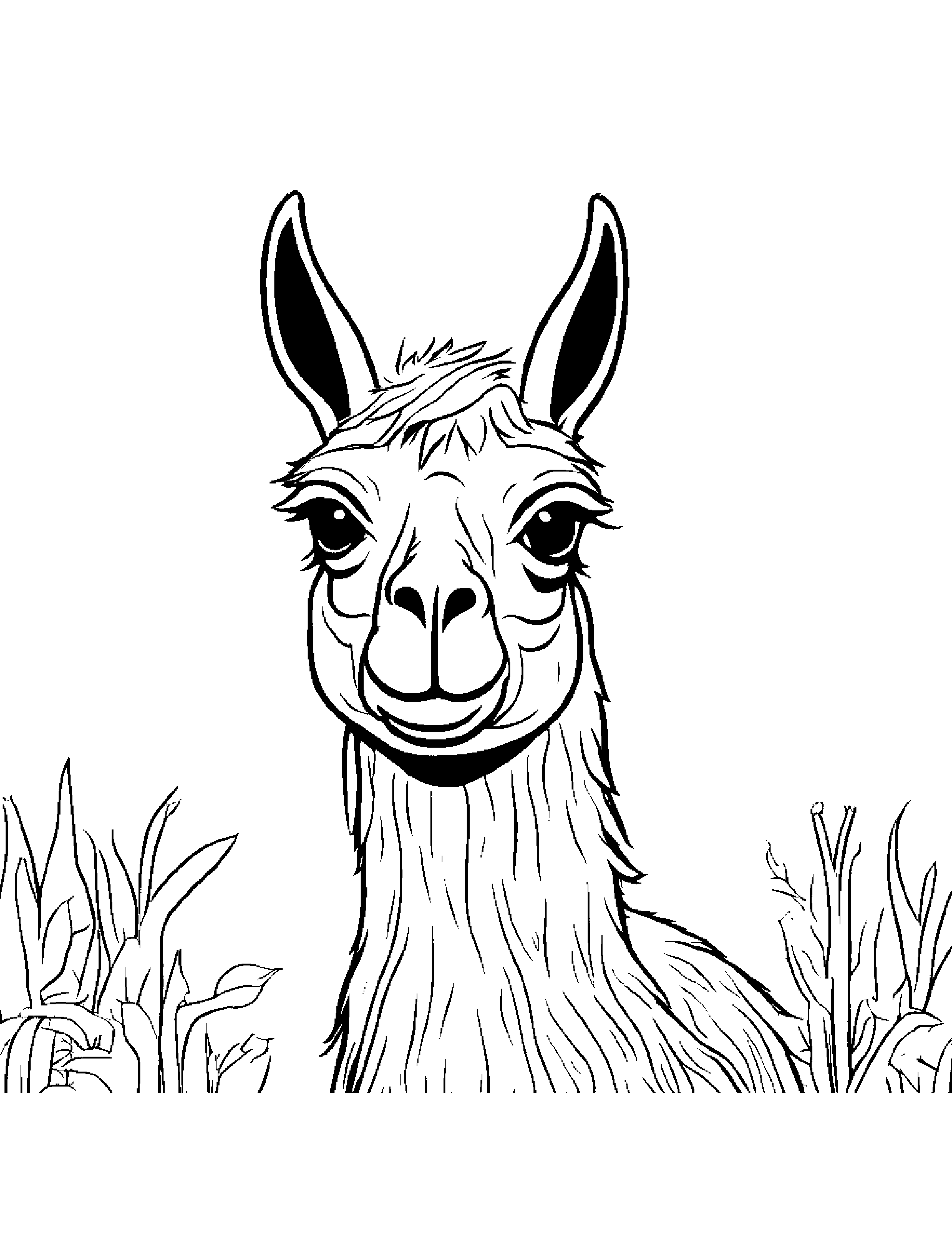 Llama Waving #3 Coloring Page (Free Printable PDF)