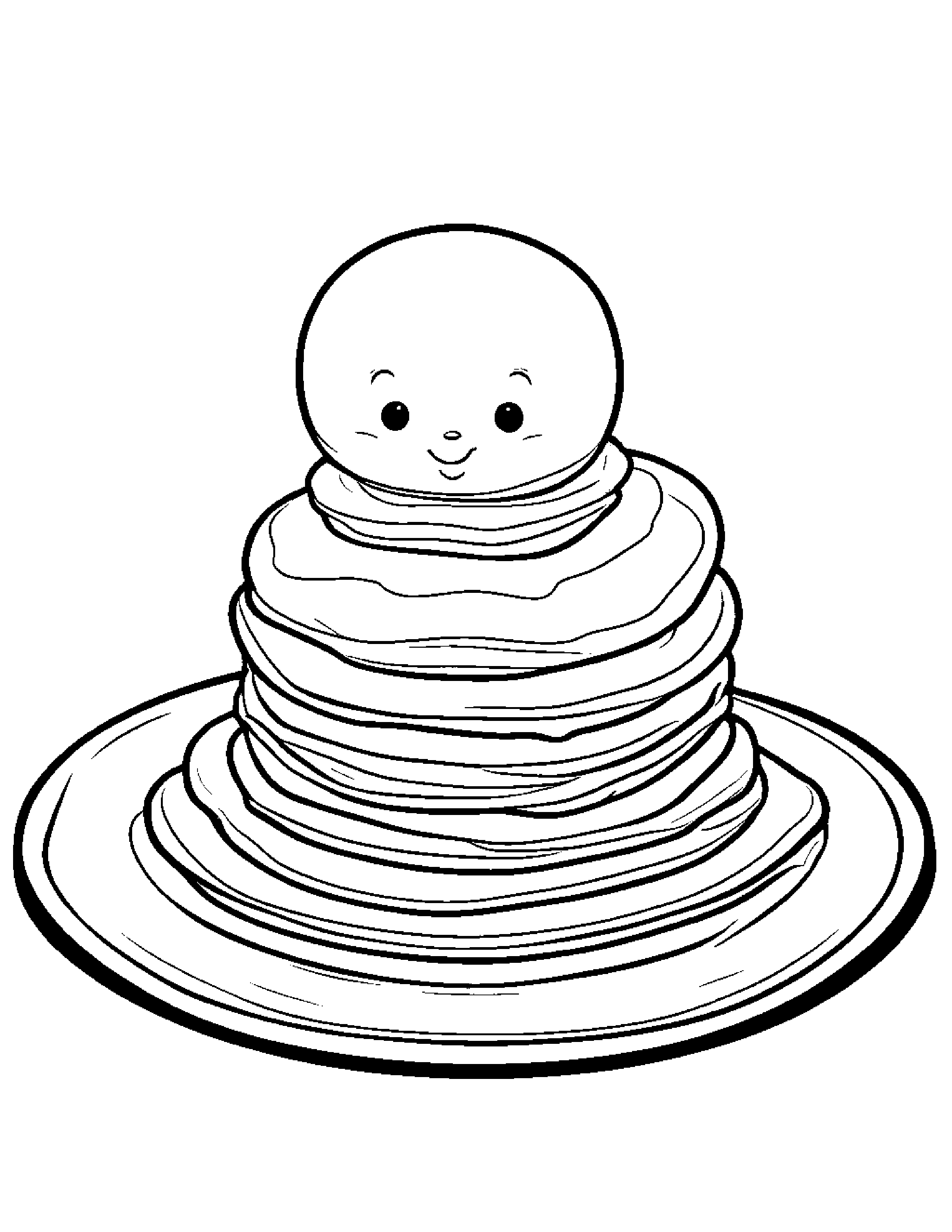 Pancake With A Soft Scarf #2 Coloring Page (Free Printable PDF)
