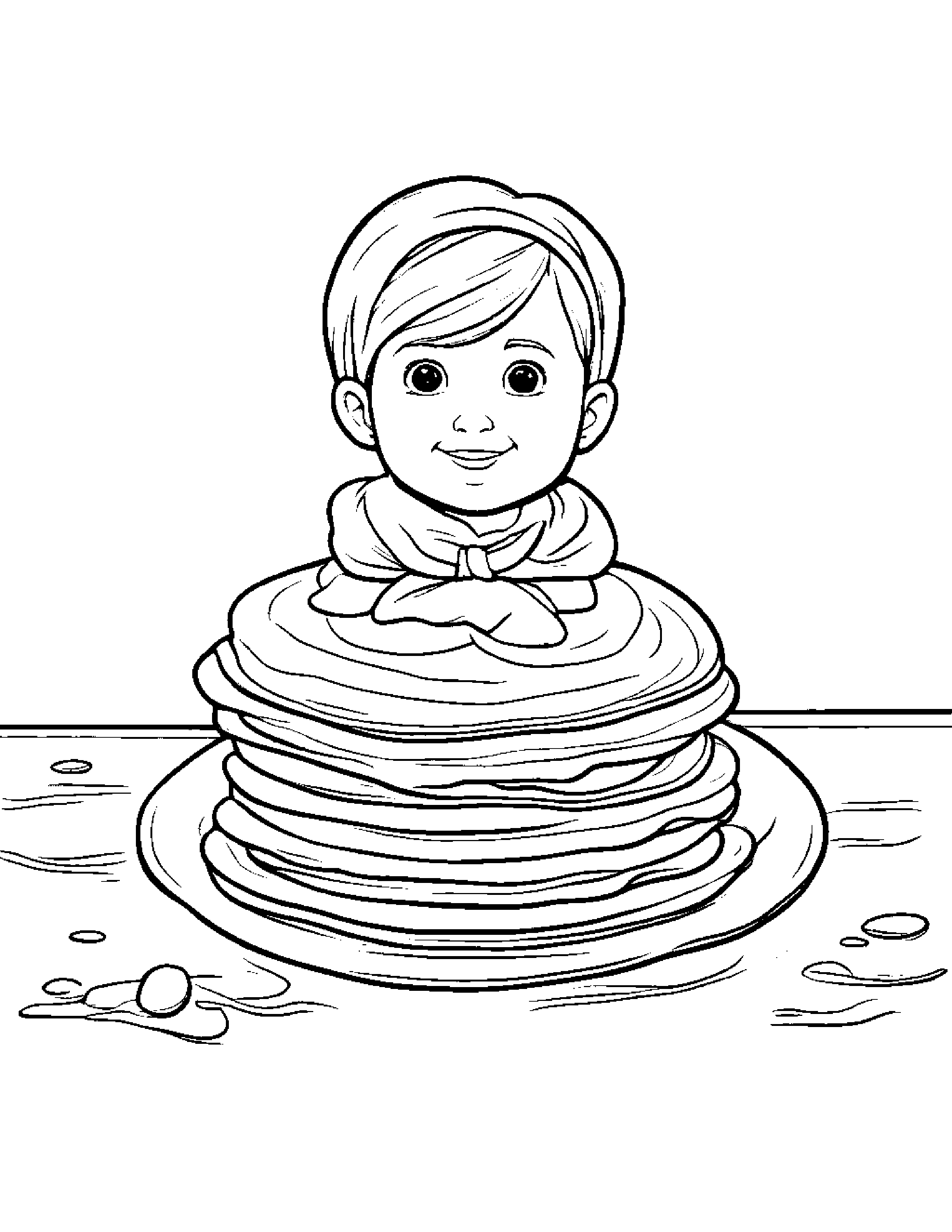 Pancake With A Soft Scarf #3 Coloring Page (Free Printable PDF)