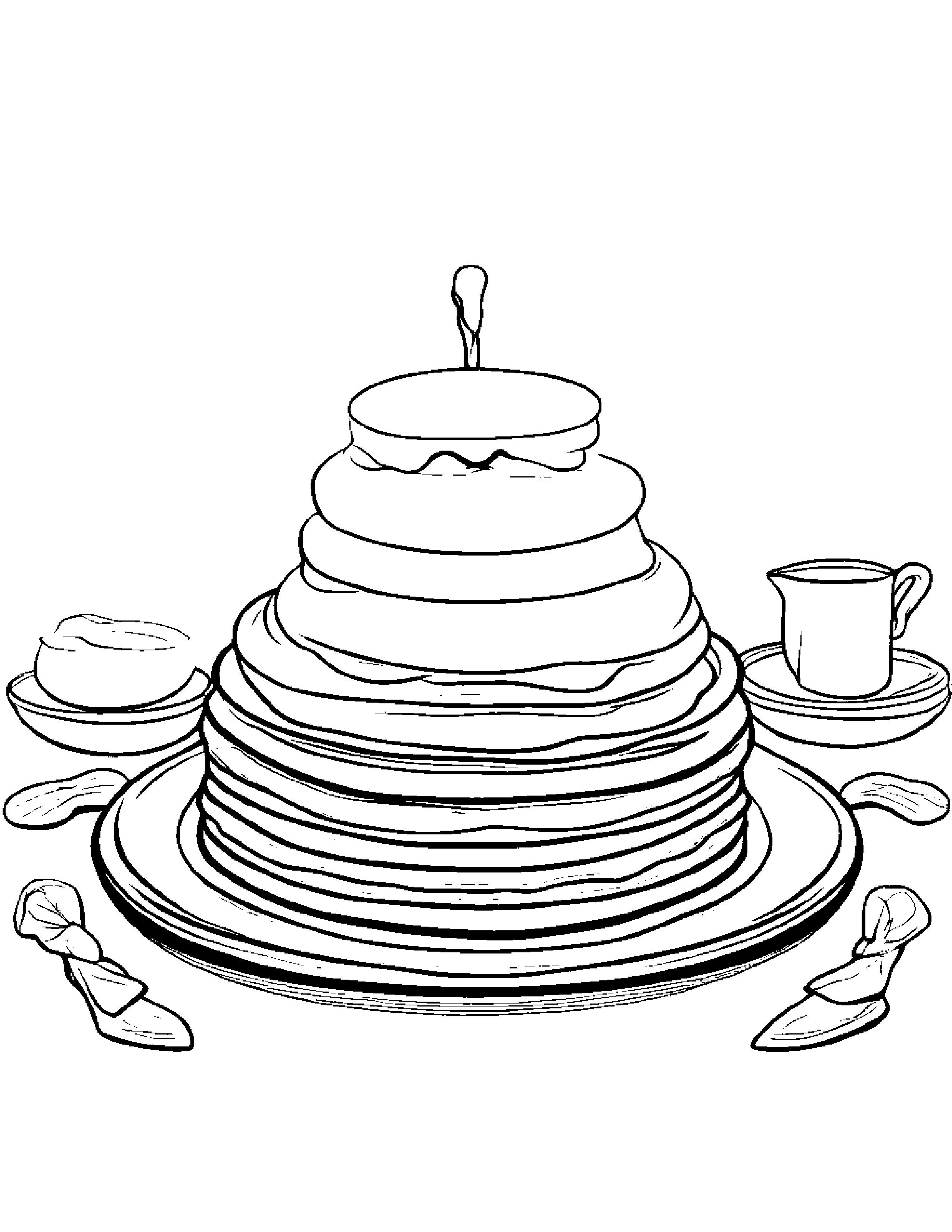 Pancake With A Soft Scarf Coloring Page (Free Printable PDF)