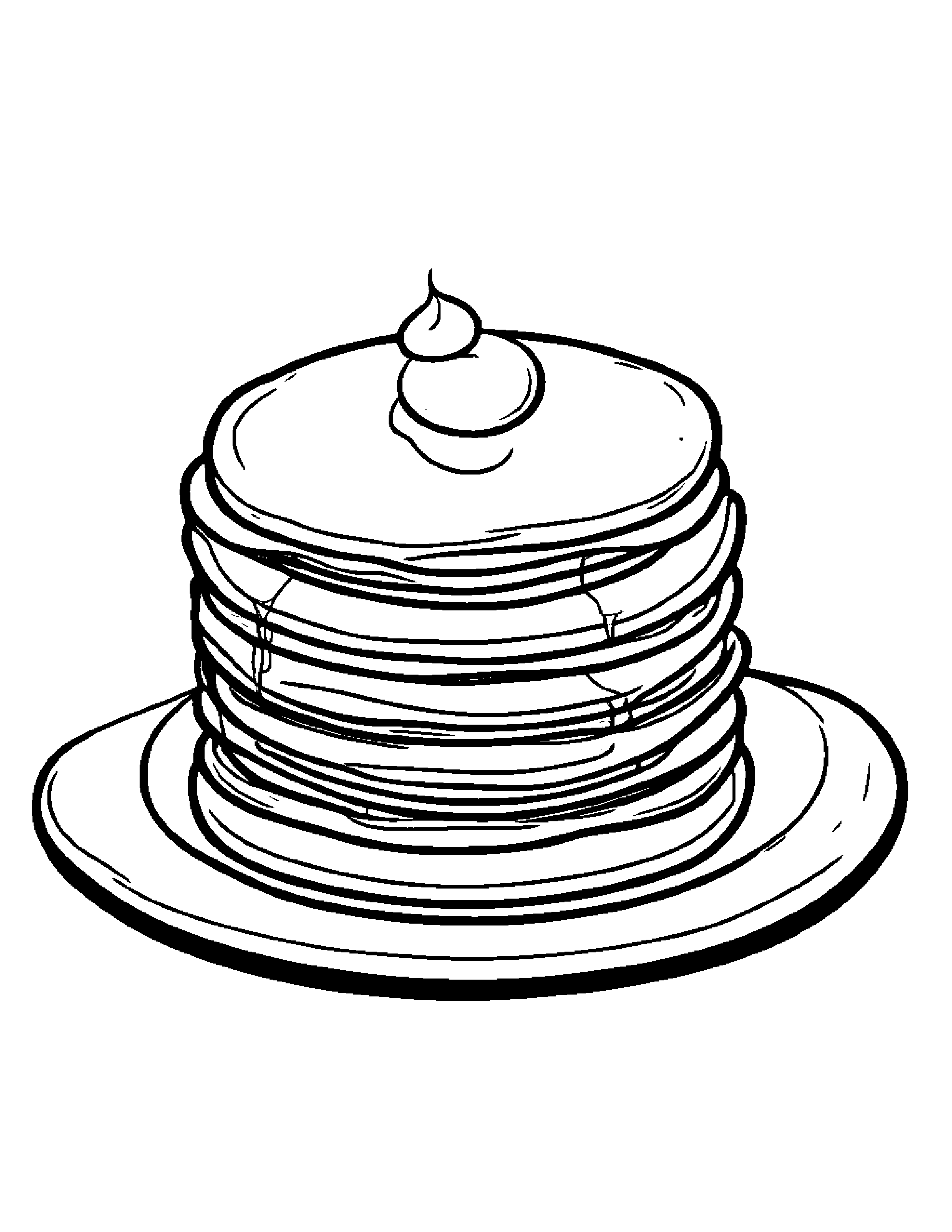 Pancake With A Sunny Sticker #3 Coloring Page (Free Printable PDF)