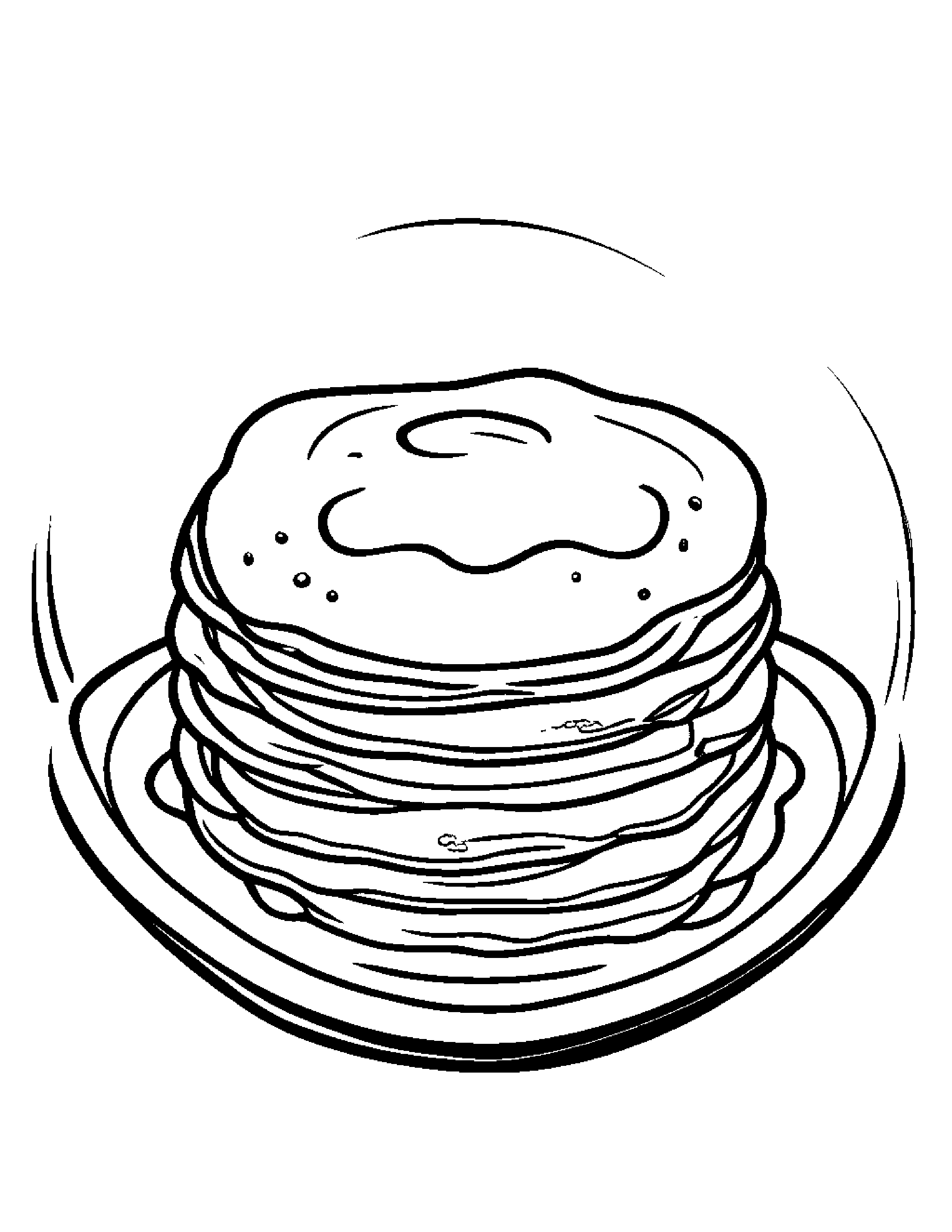 Pancake With A Sunny Sticker #4 Coloring Page (Free Printable PDF)