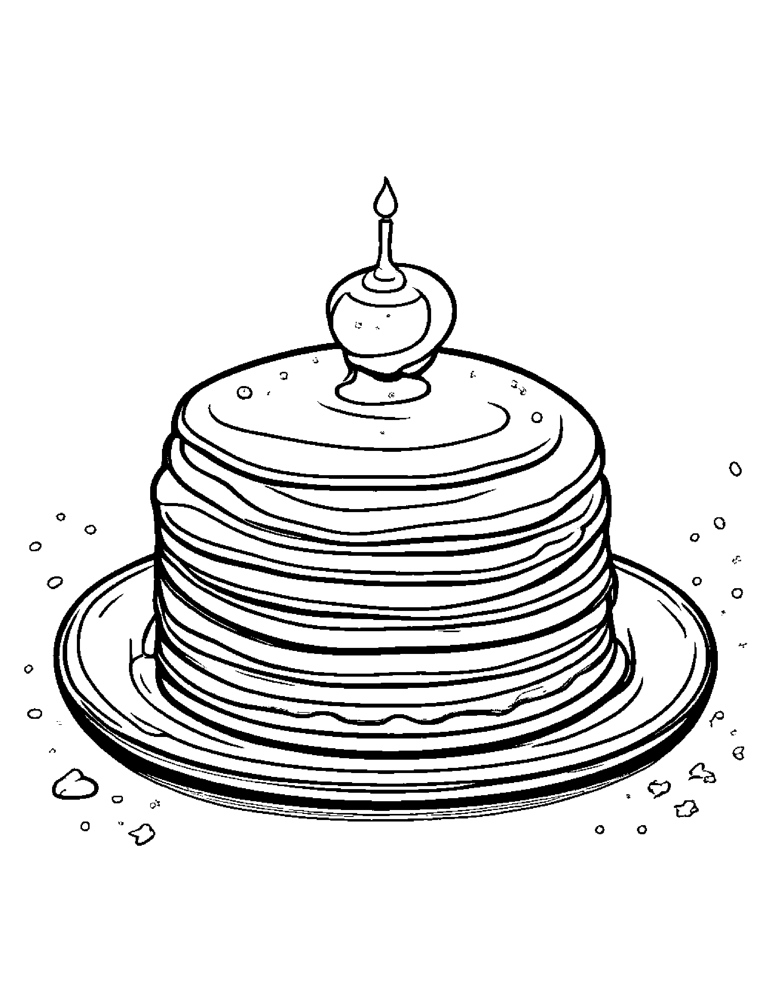 Pancake With Sparkles #2 Coloring Page (Free Printable PDF)