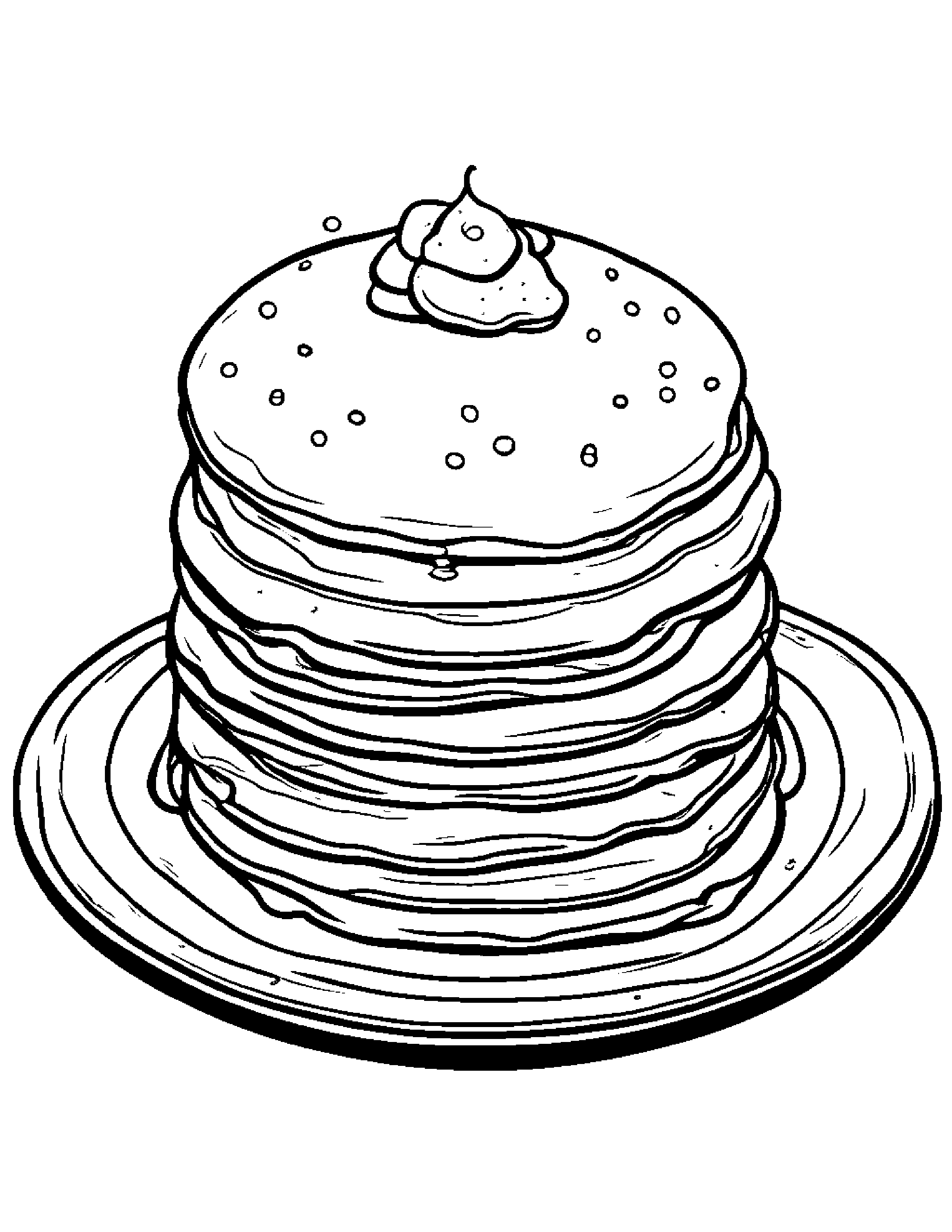 Pancake With Sparkles #3 Coloring Page (Free Printable PDF)