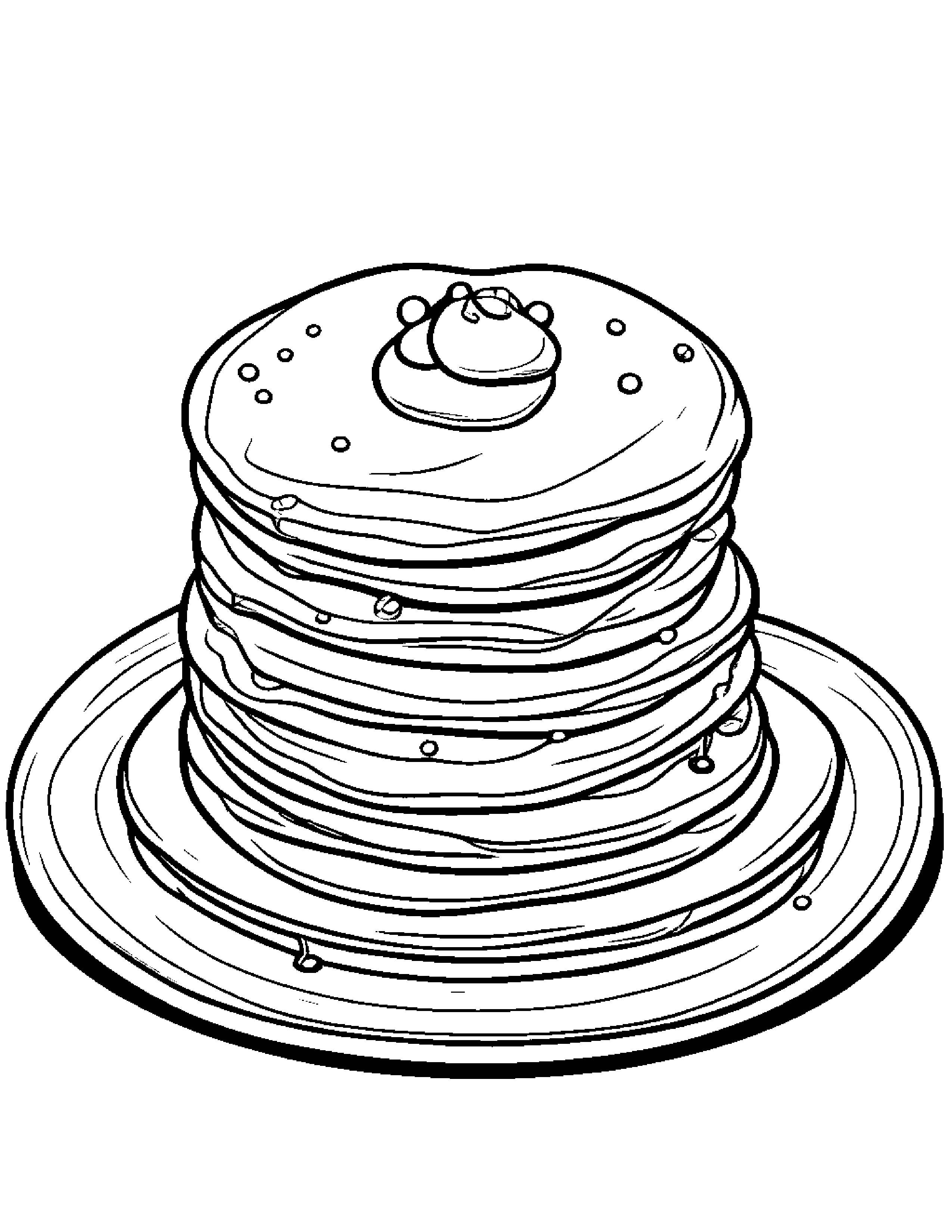 Pancake With Sparkles Coloring Page (Free Printable PDF)