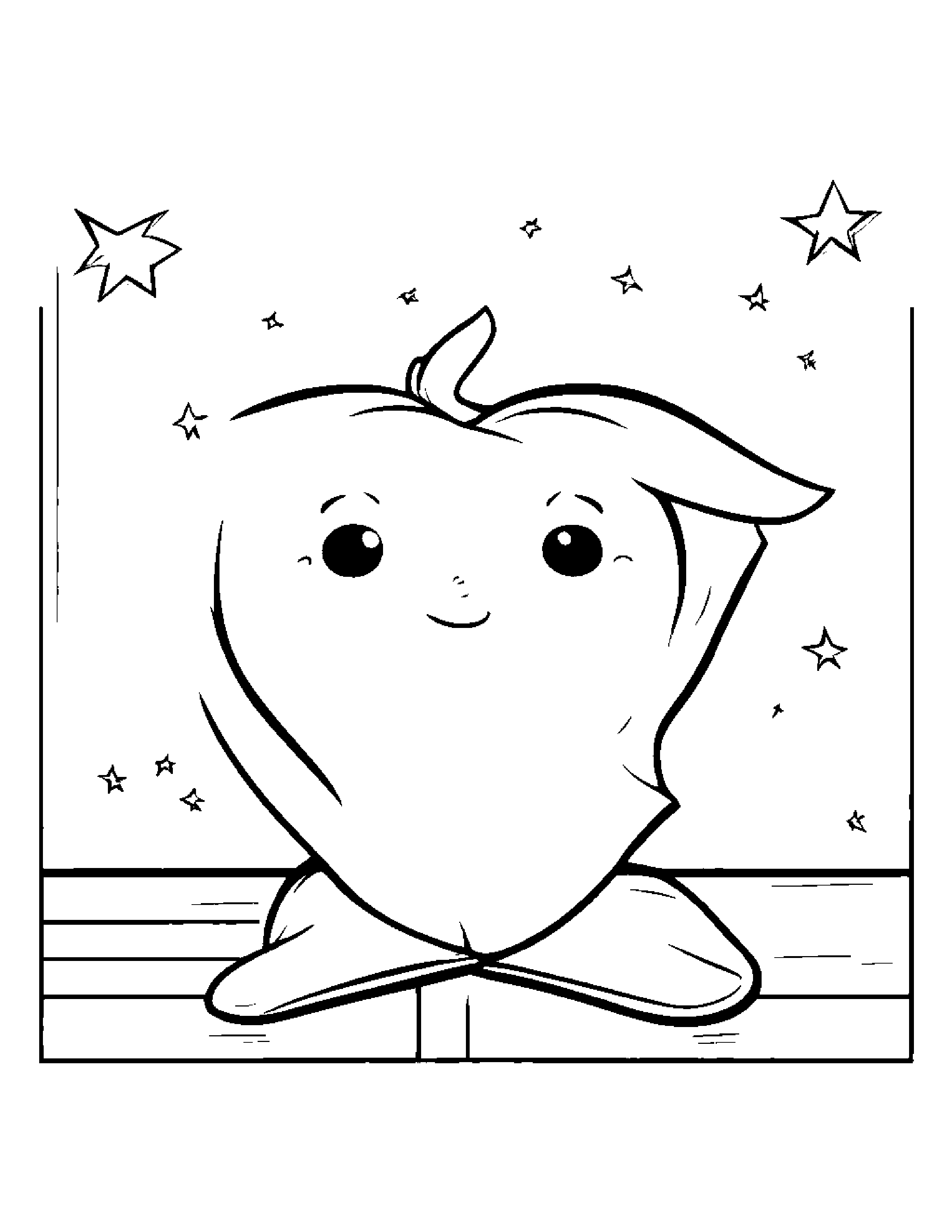 Peach With A Friendly Star In A Classroom Corner #5 Coloring Page (Free Printable PDF)