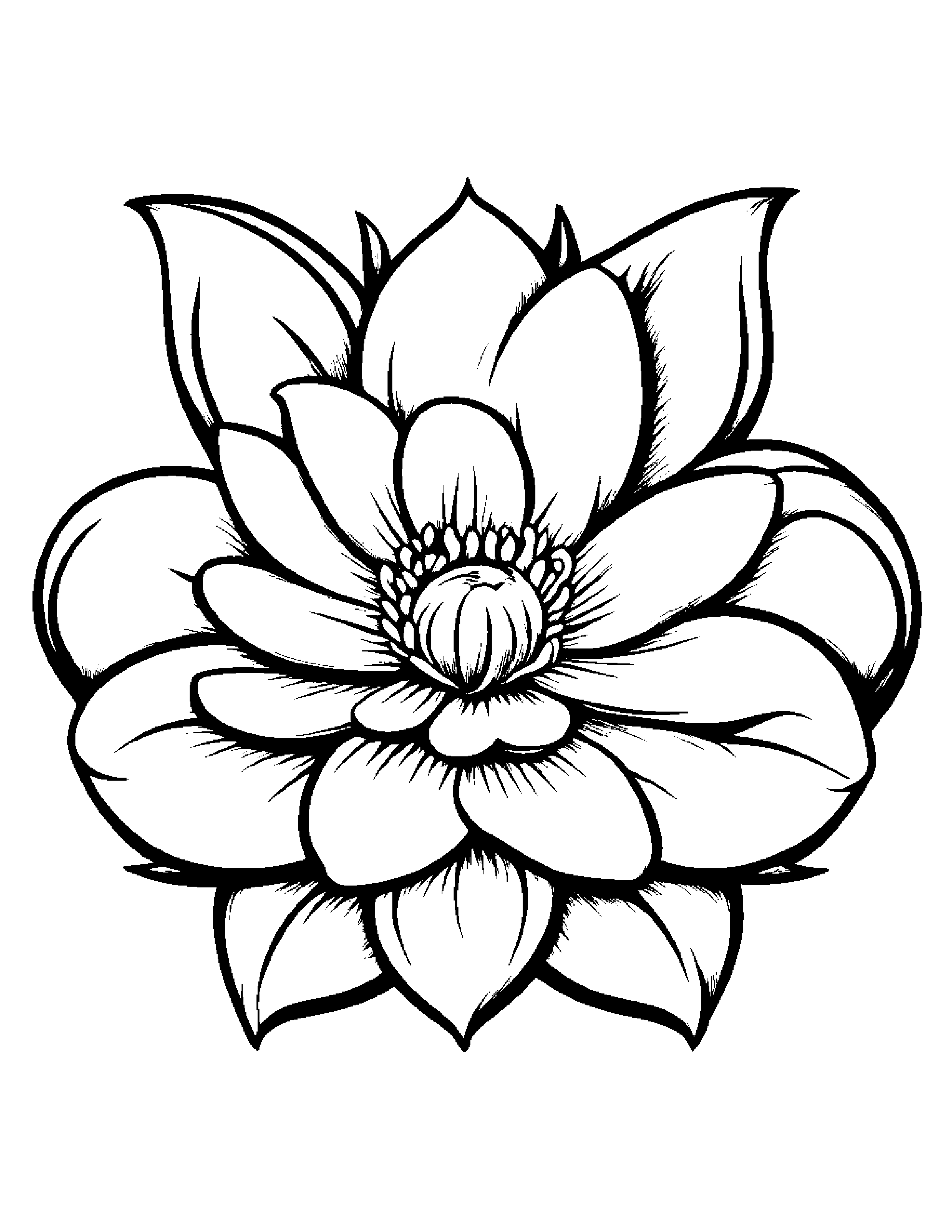 Peach With A Small Flower #3 Coloring Page (Free Printable PDF)