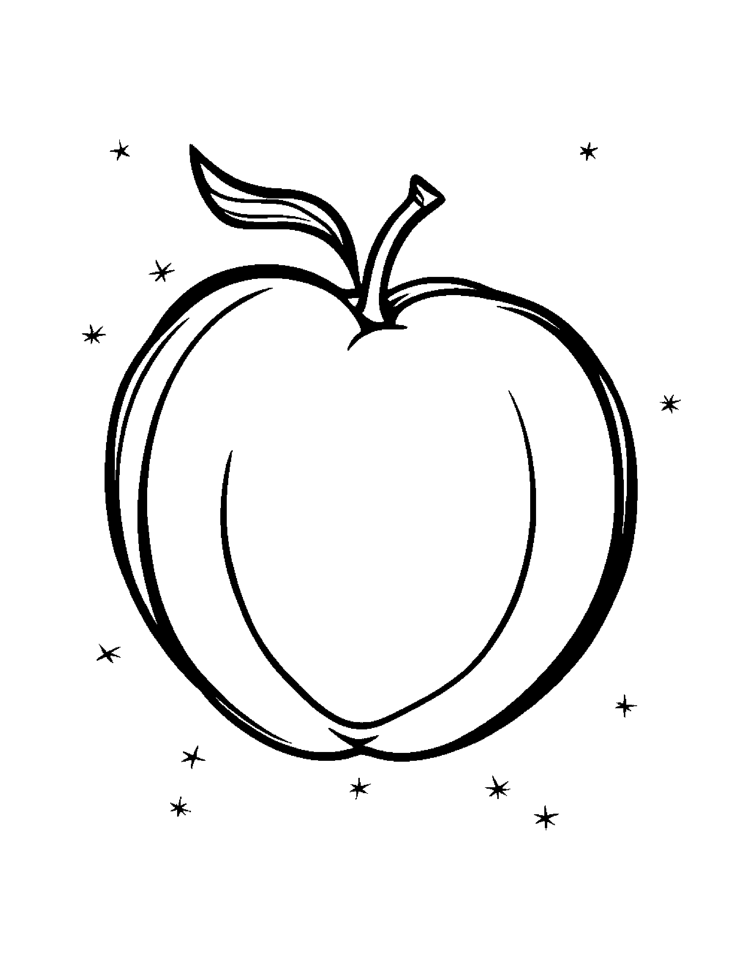 Peach With Sparkles #2 Coloring Page (Free Printable PDF)