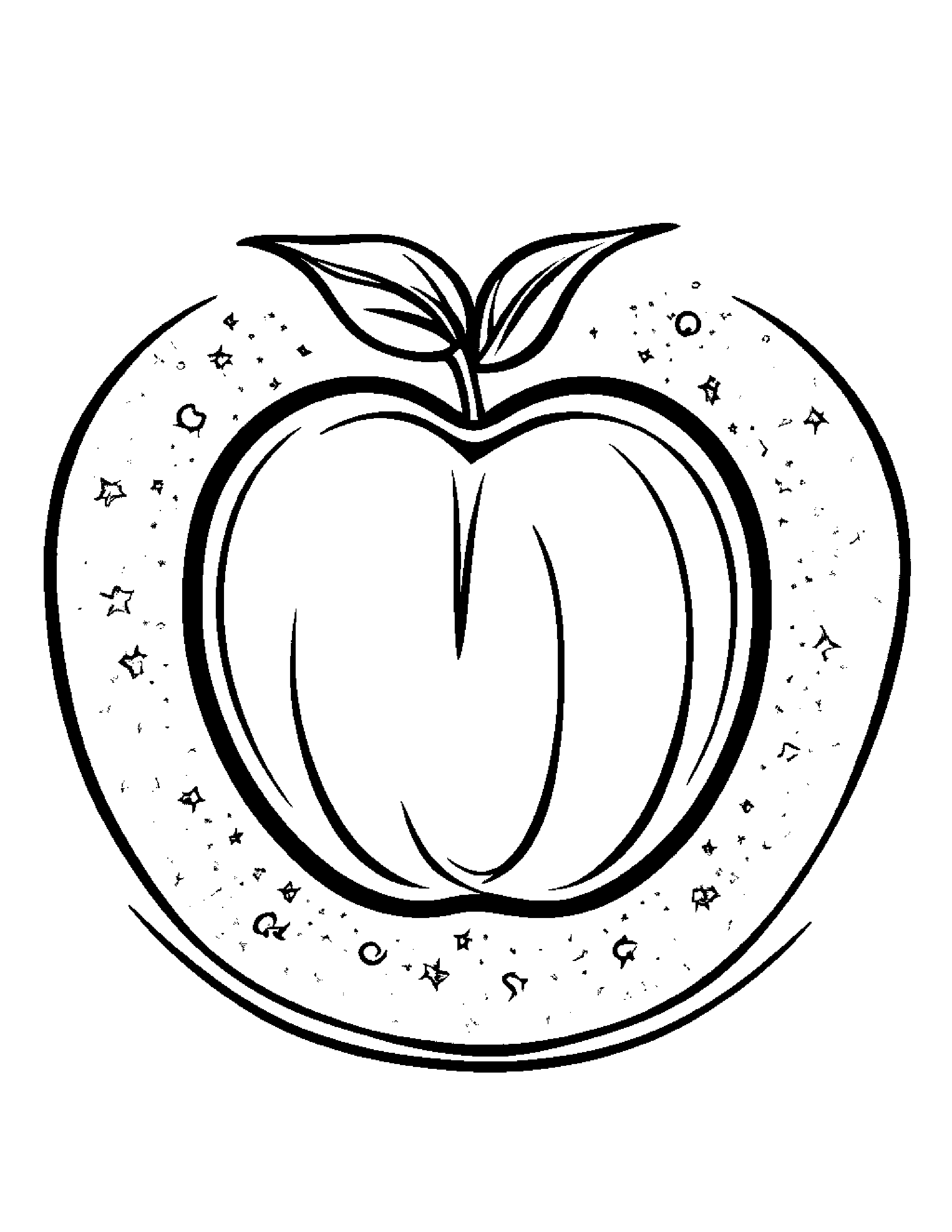 Peach With Sparkles #3 Coloring Page (Free Printable PDF)