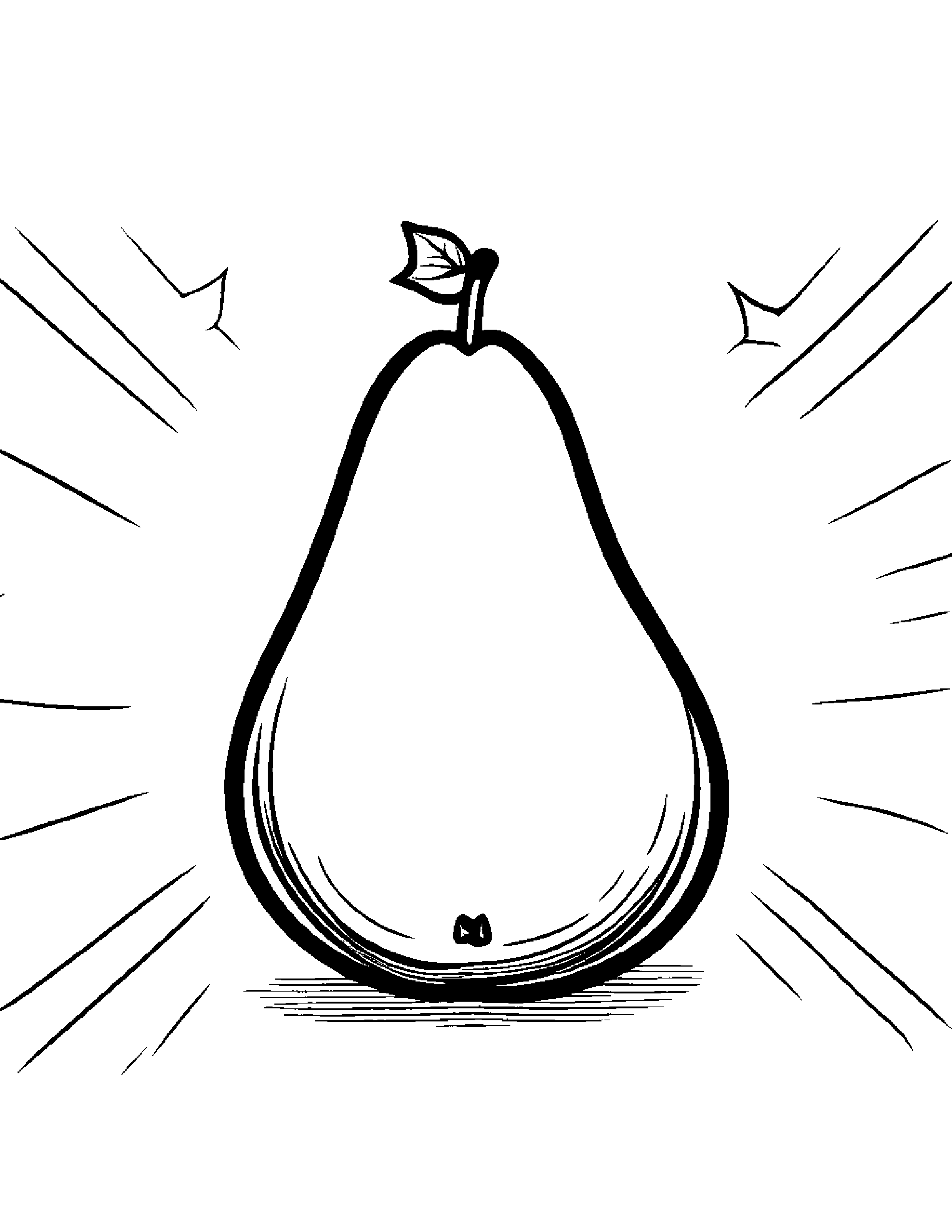 Pear With A Friendly Star #2 Coloring Page (Free Printable PDF)