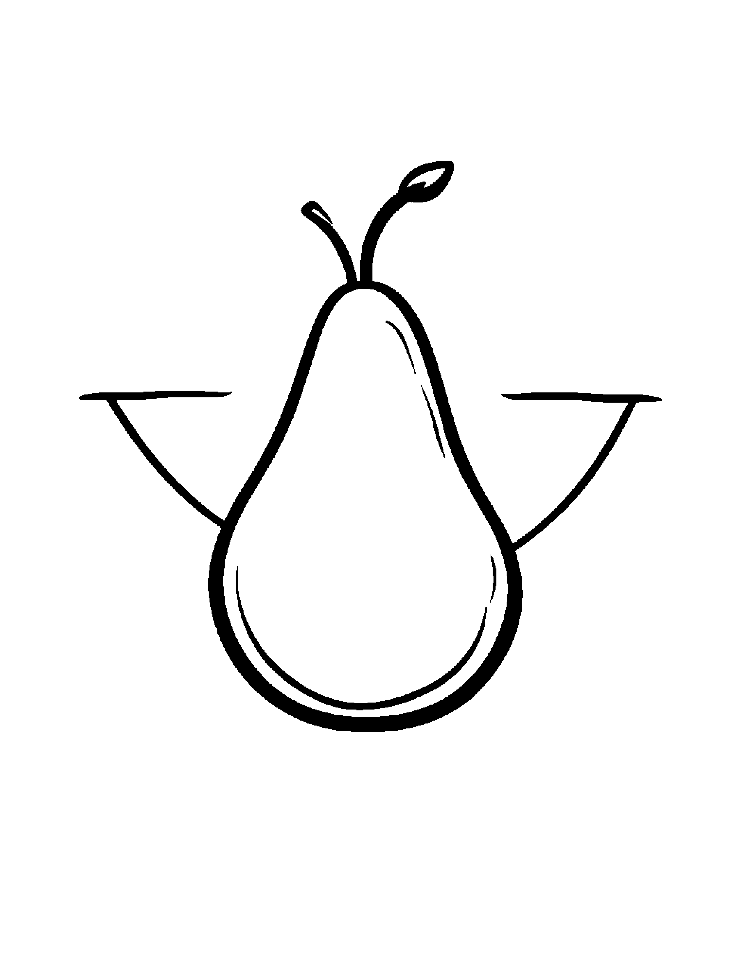 Pear With A Friendly Star Coloring Page (Free Printable PDF)