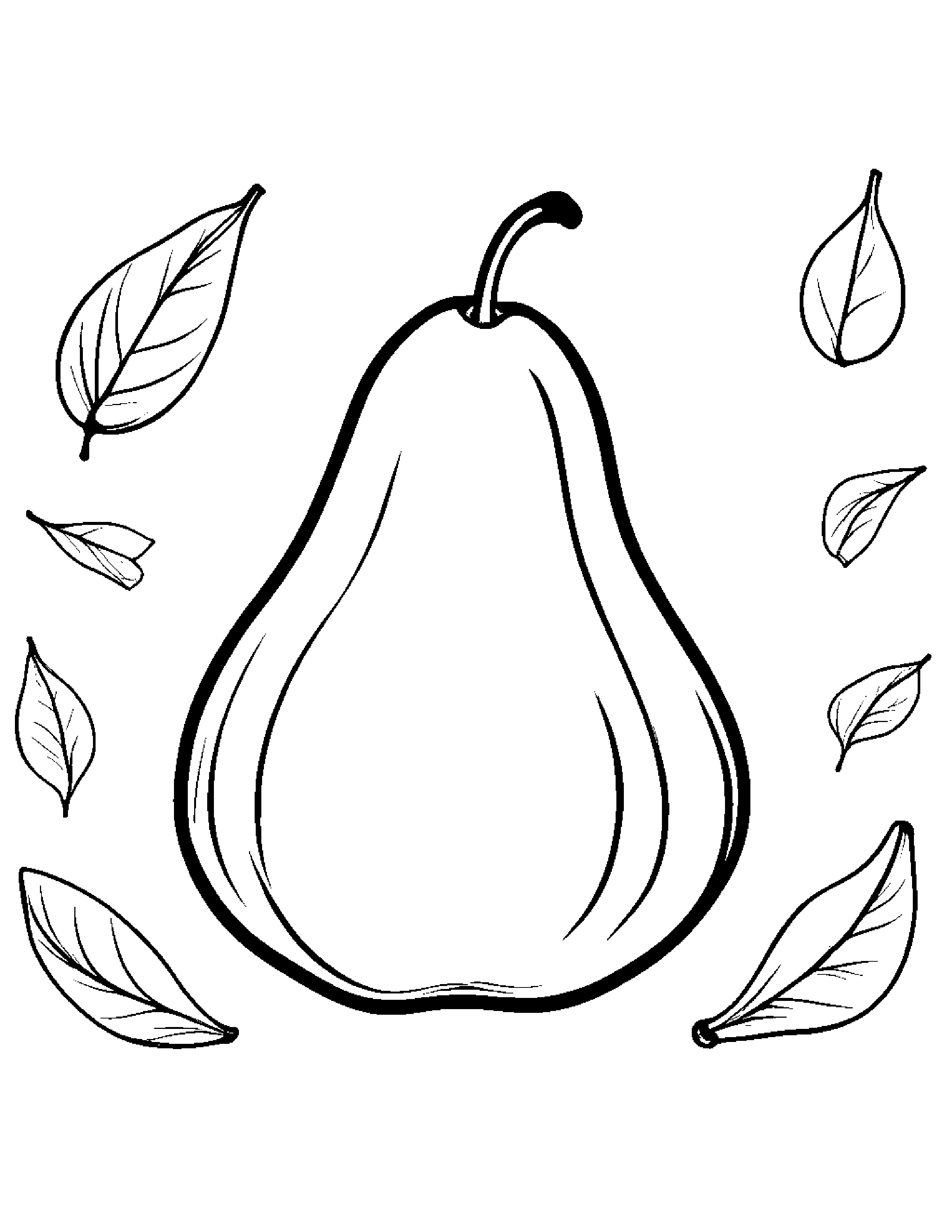 Pear With A Soft Scarf #3 Coloring Page (Free Printable PDF)