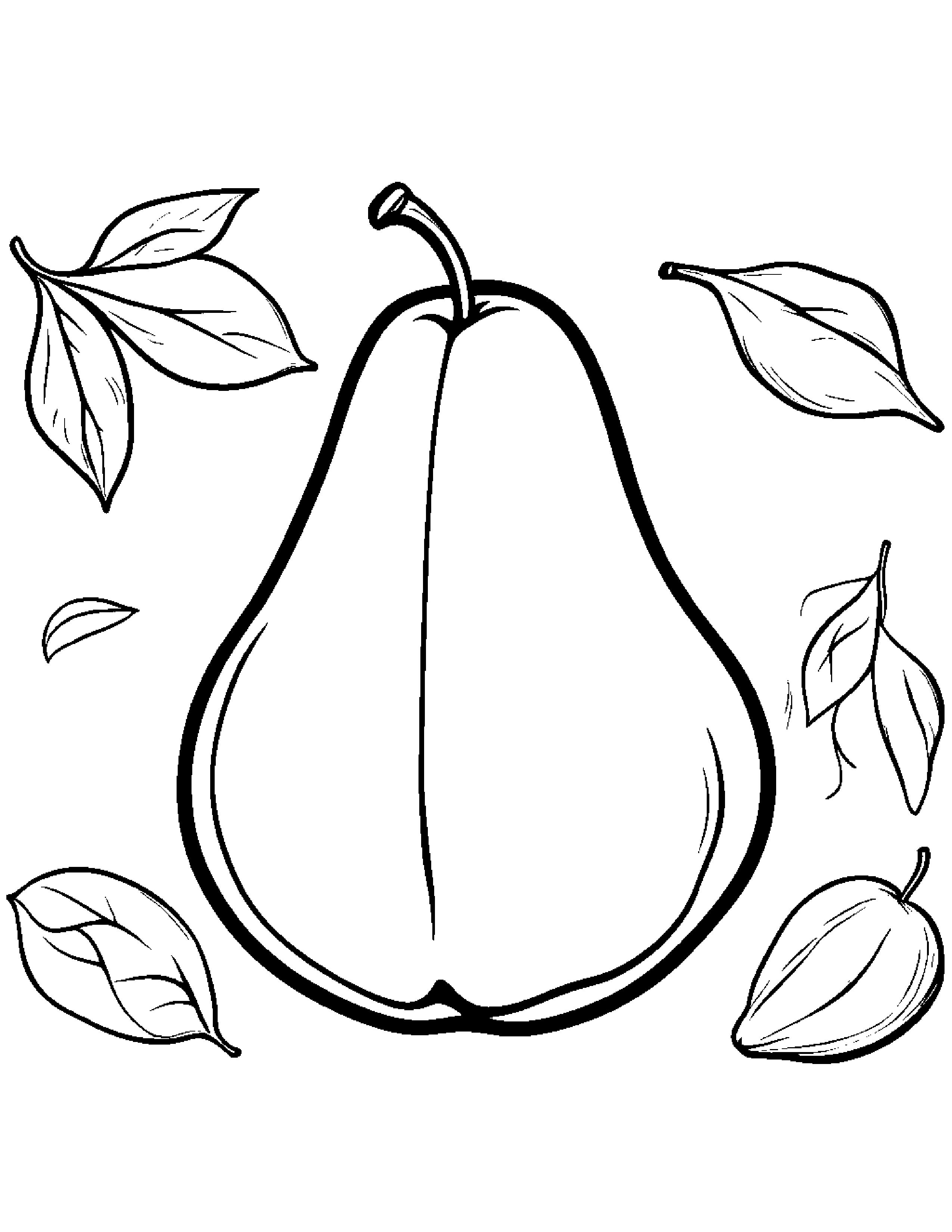 Pear With A Soft Scarf #4 Coloring Page (Free Printable PDF)