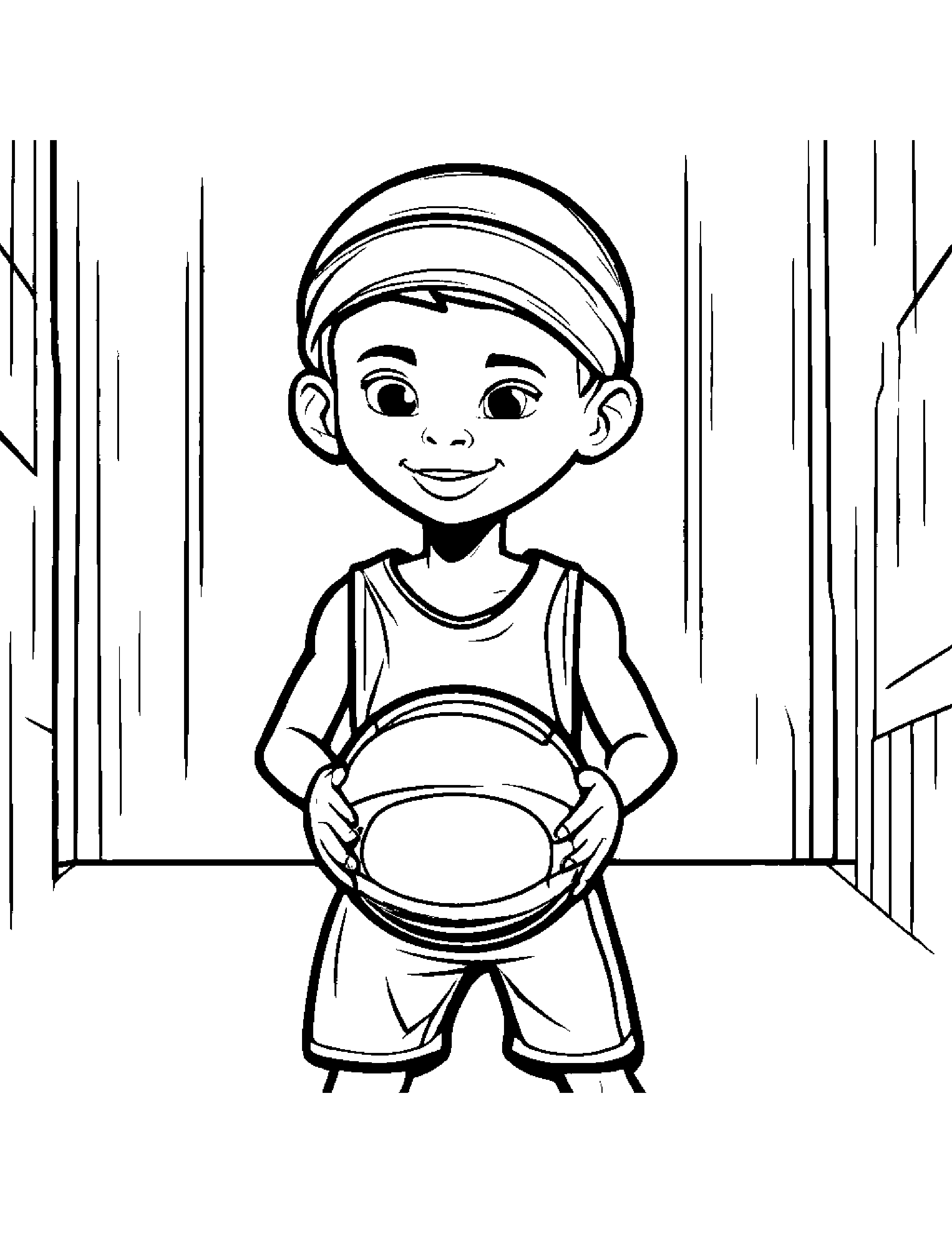 Shy Basketball #2 Coloring Page (Free Printable PDF)