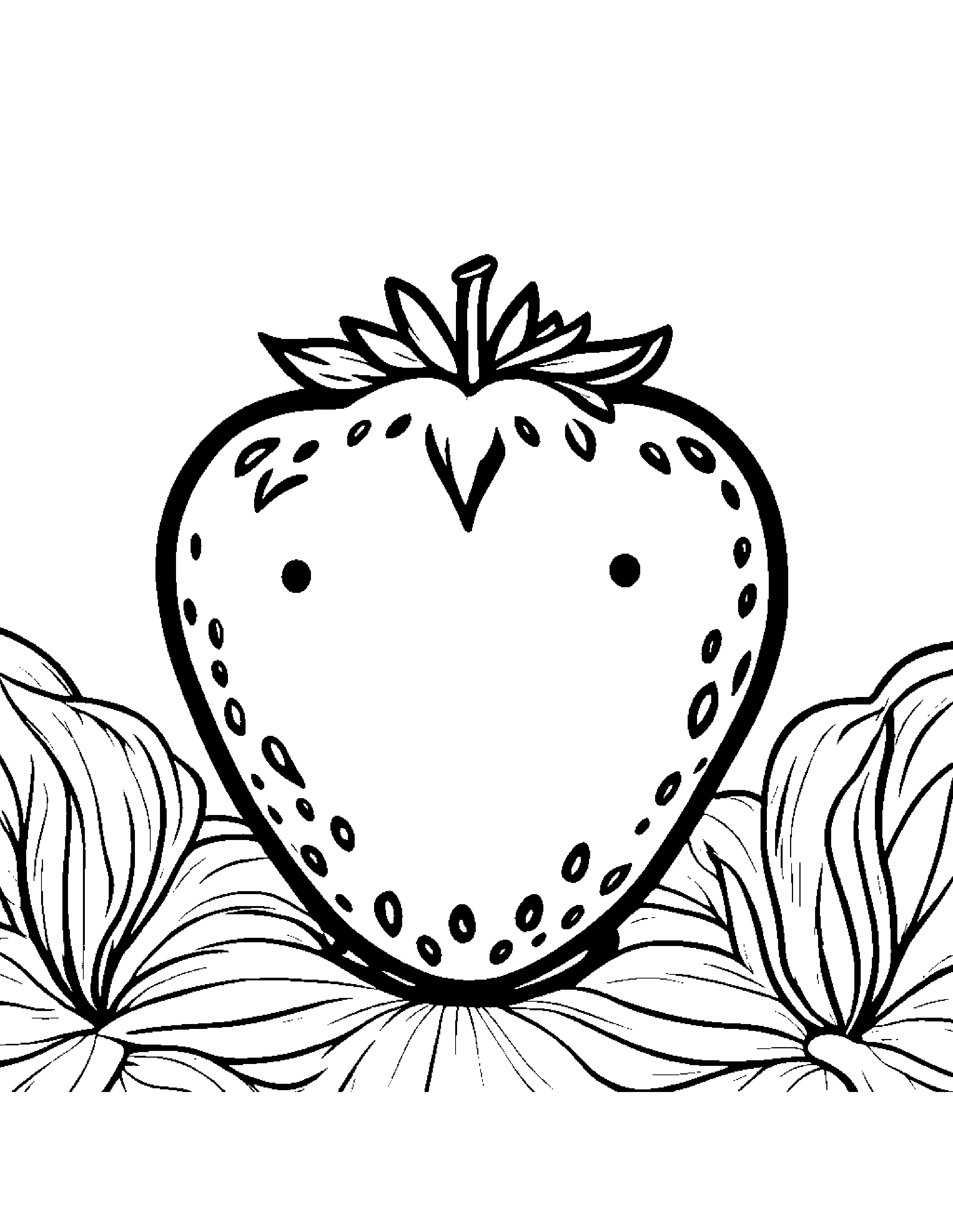 Strawberry With A Friendly Star In A Classroom Corner #2 Coloring Page (Free Printable PDF)