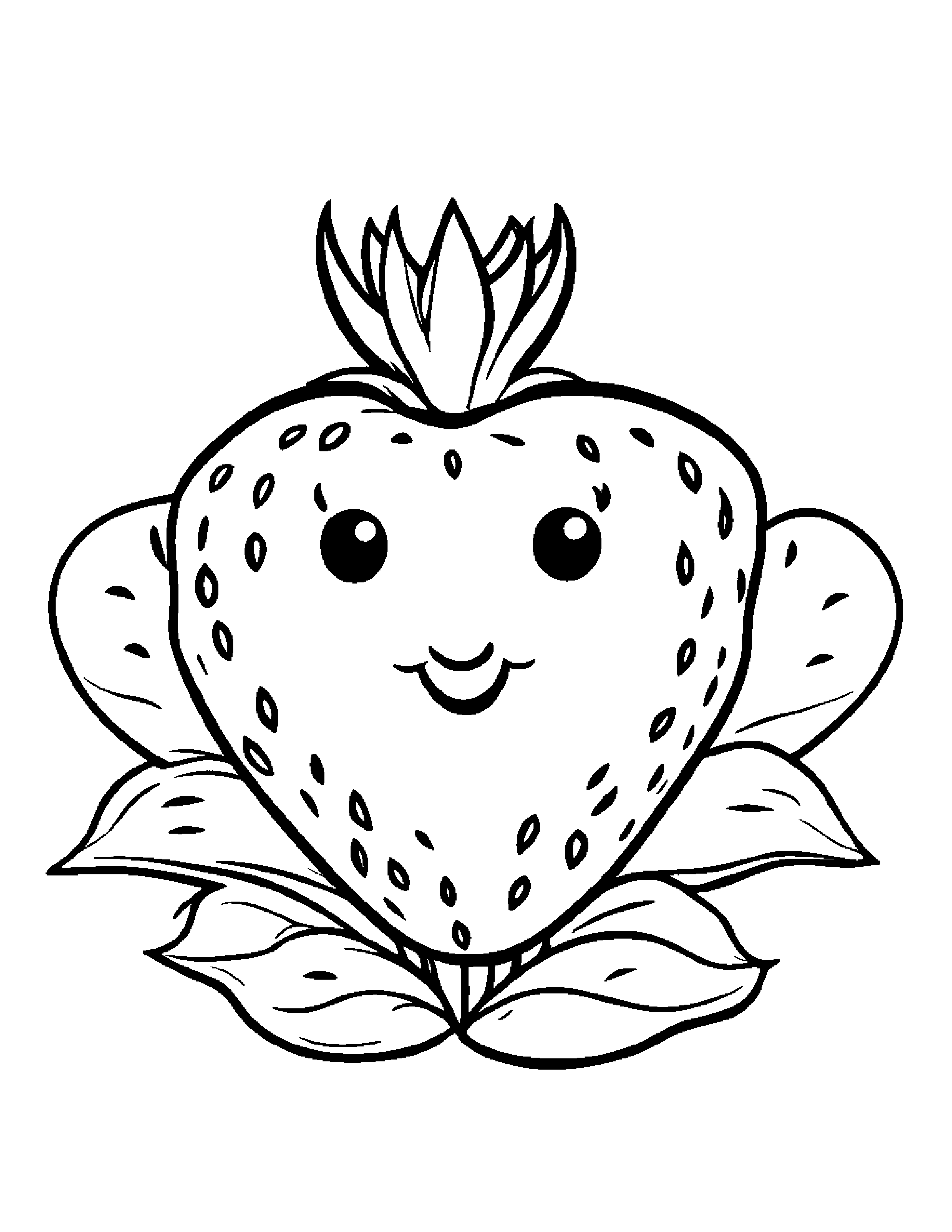 Strawberry With A Friendly Star In A Classroom Corner #3 Coloring Page (Free Printable PDF)
