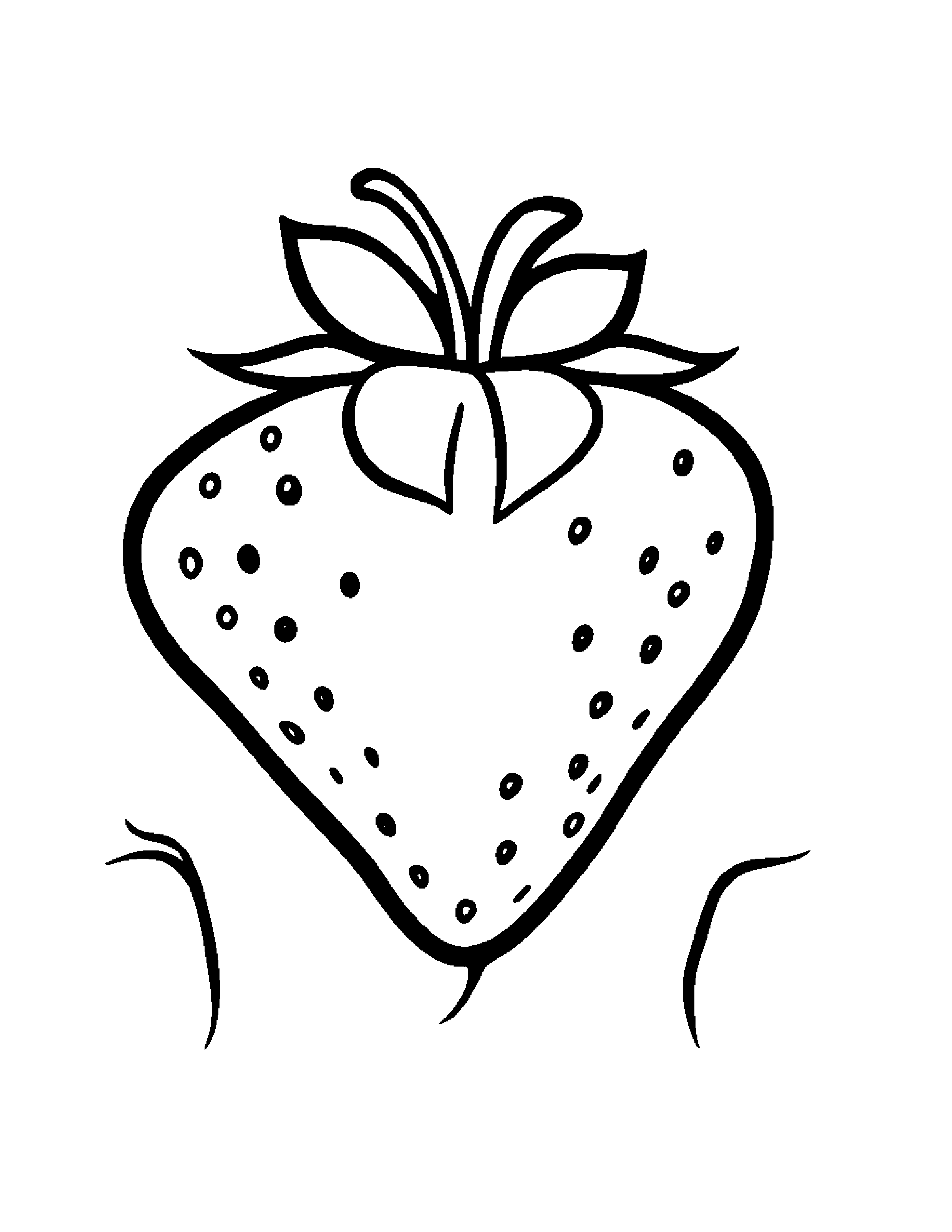 Strawberry With A Friendly Star Coloring Page (Free Printable PDF)