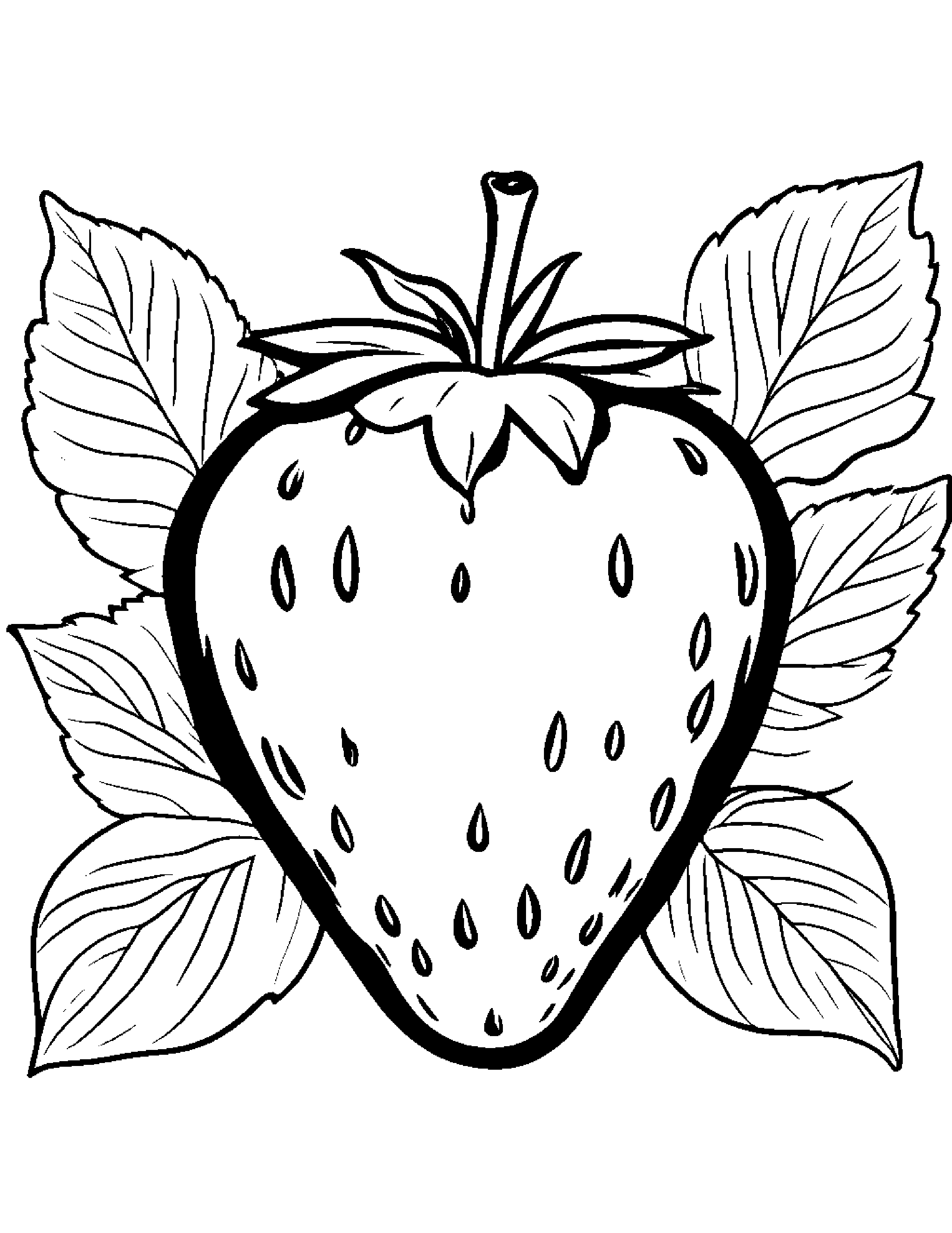 Strawberry With A Soft Scarf #2 Coloring Page (Free Printable PDF)