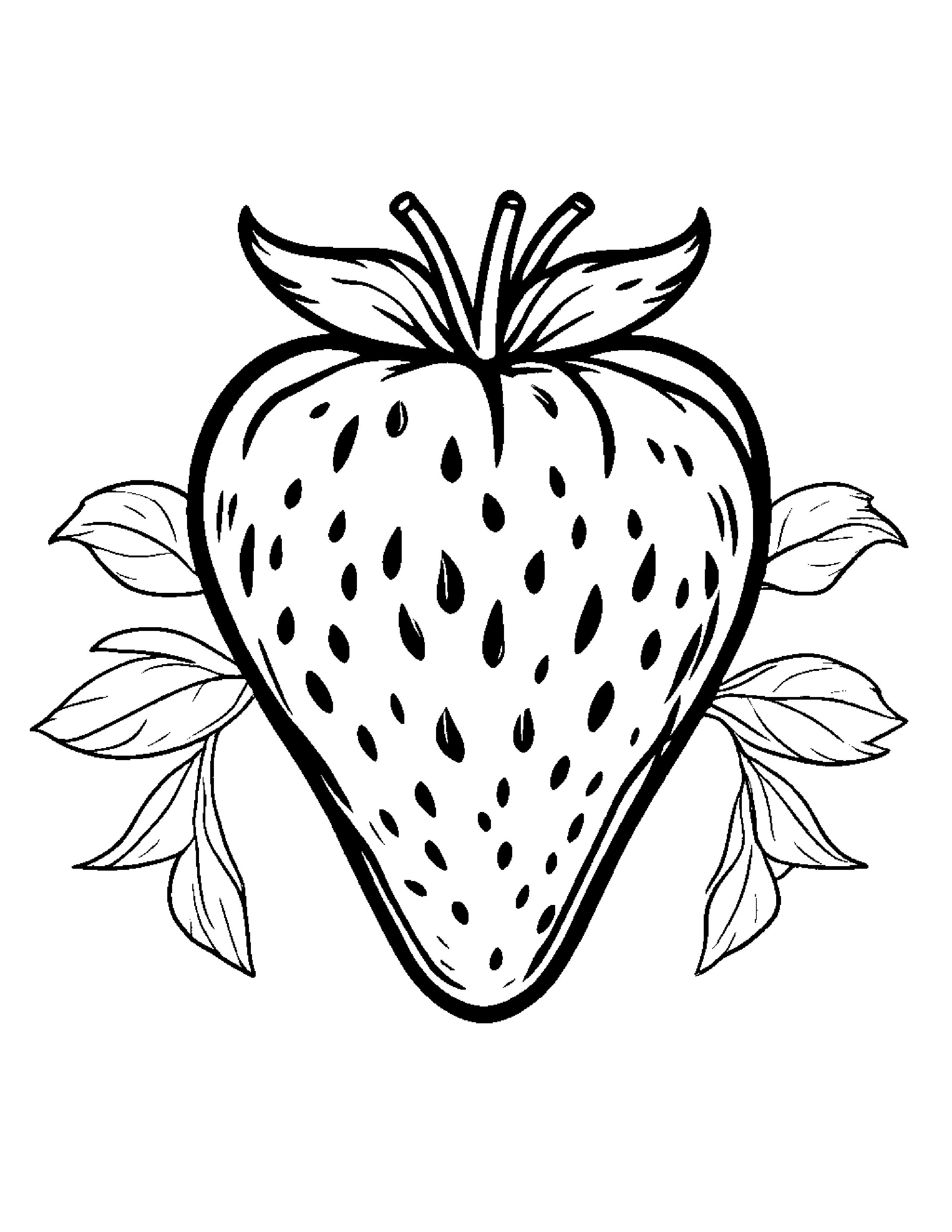Strawberry With A Soft Scarf #3 Coloring Page (Free Printable PDF)