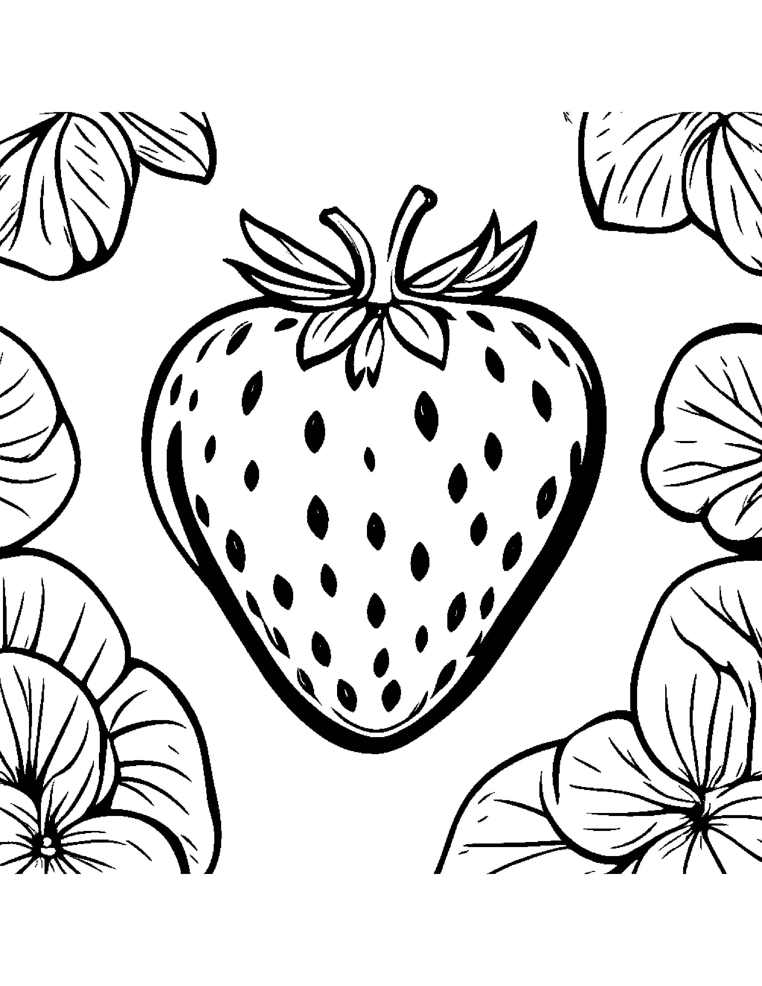 Strawberry With A Soft Scarf Coloring Page (Free Printable PDF)