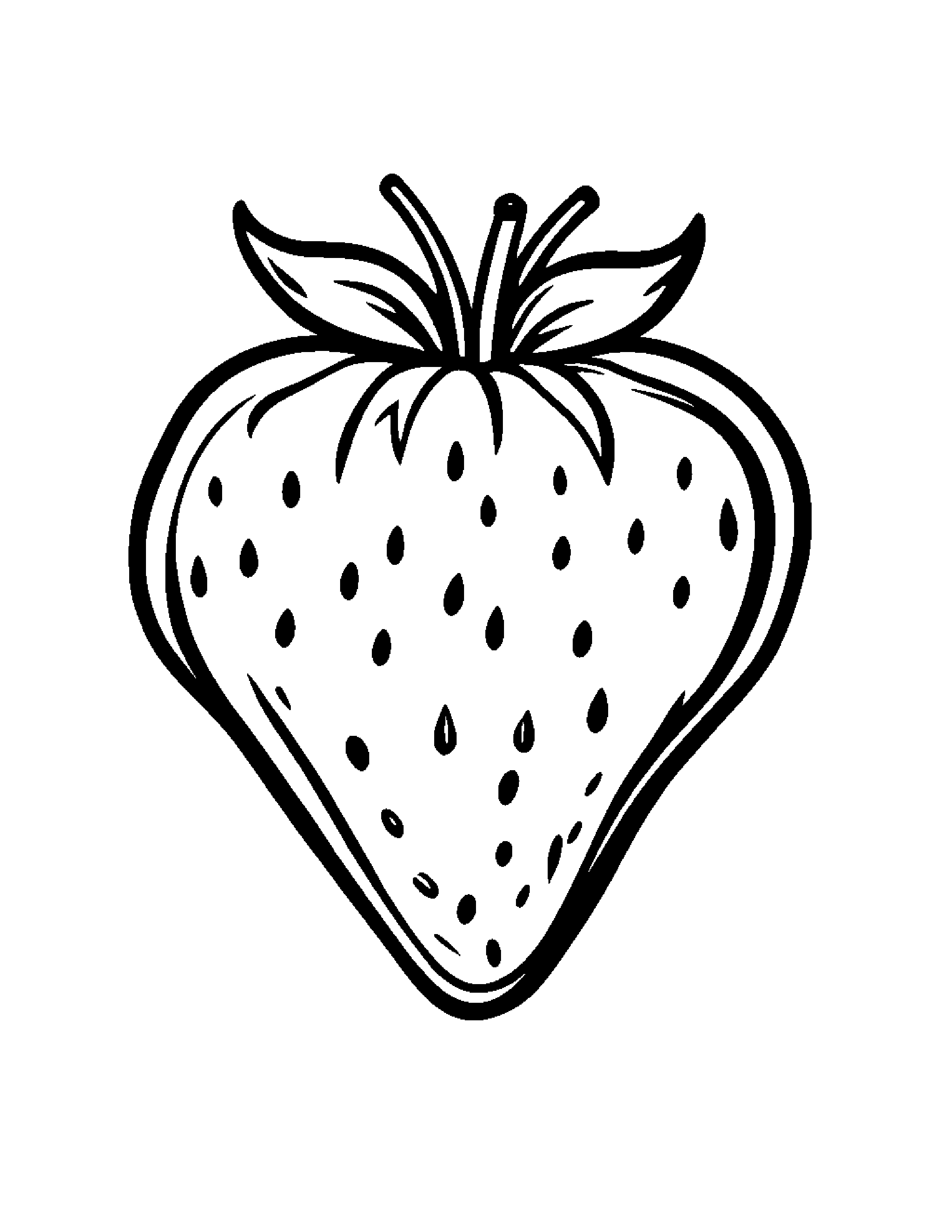 Strawberry With A Sunny Sticker Coloring Page (Free Printable PDF)