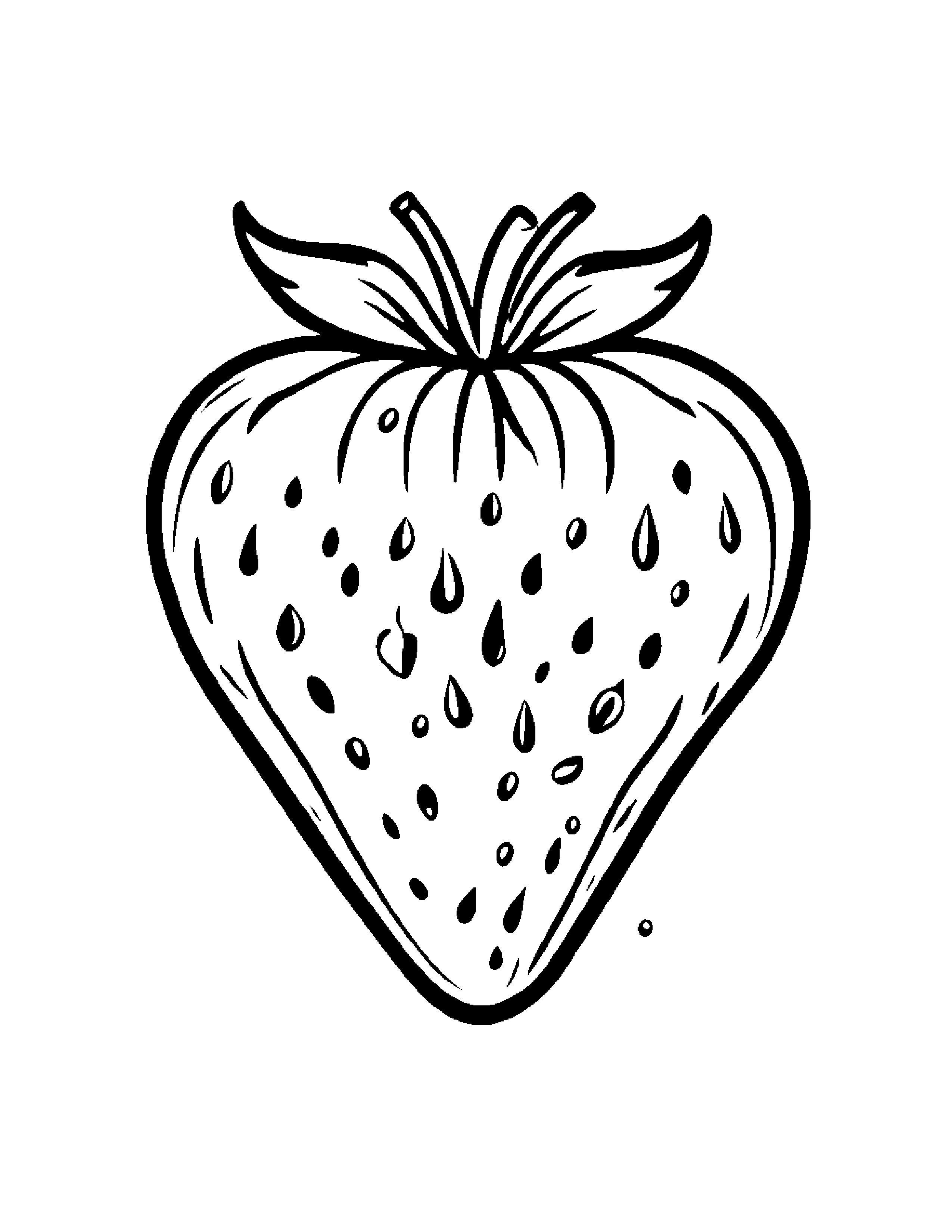 Strawberry With Sparkles #3 Coloring Page (Free Printable PDF)