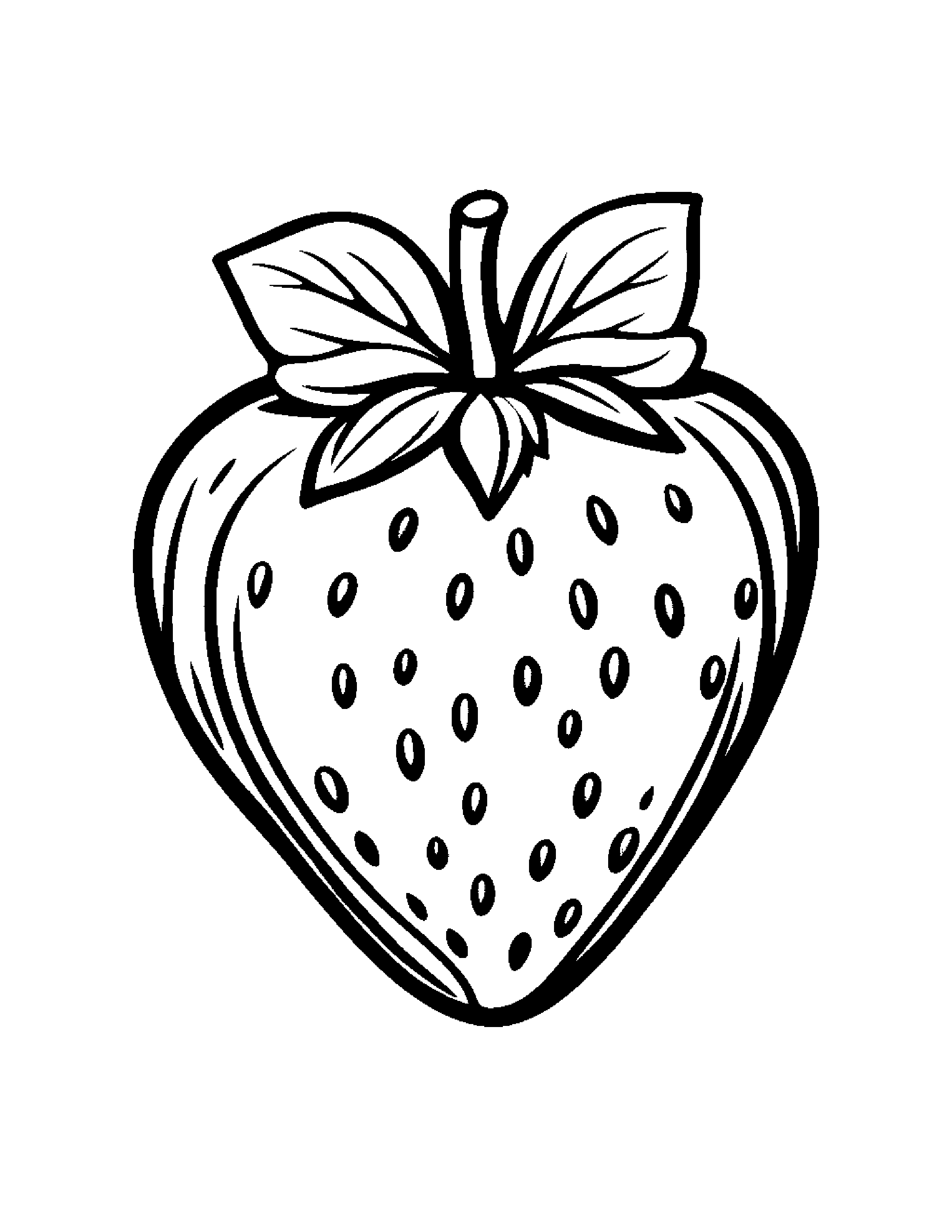 Strawberry With Sparkles #5 Coloring Page (Free Printable PDF)