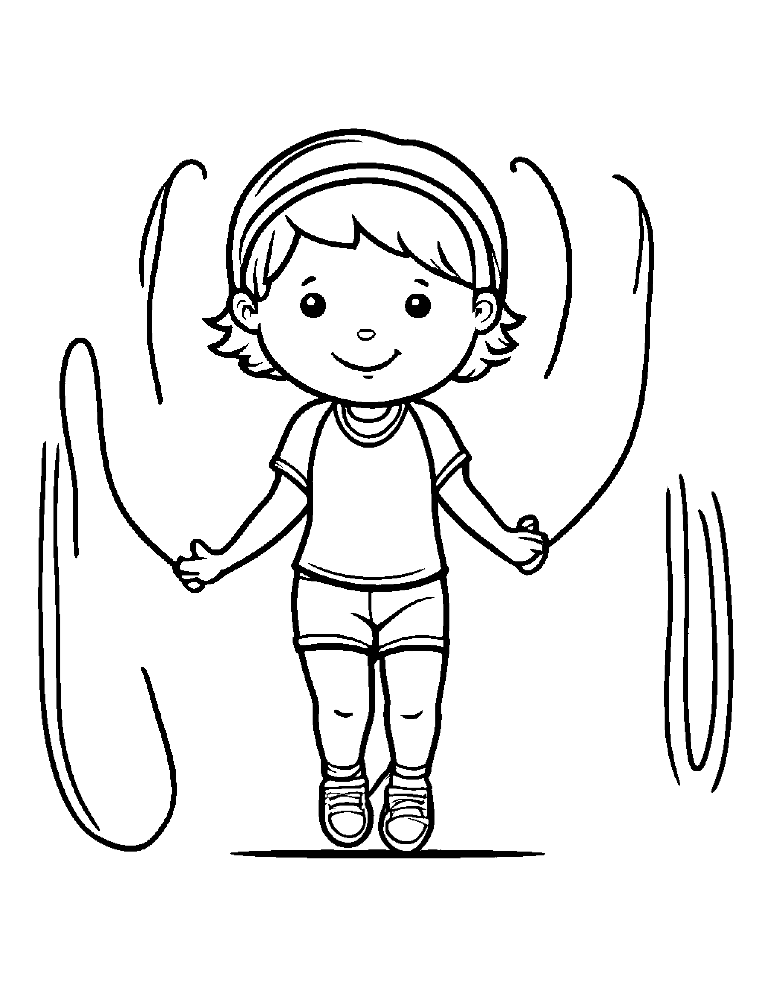 Sunny Jump Rope #2 Coloring Page (Free Printable PDF)