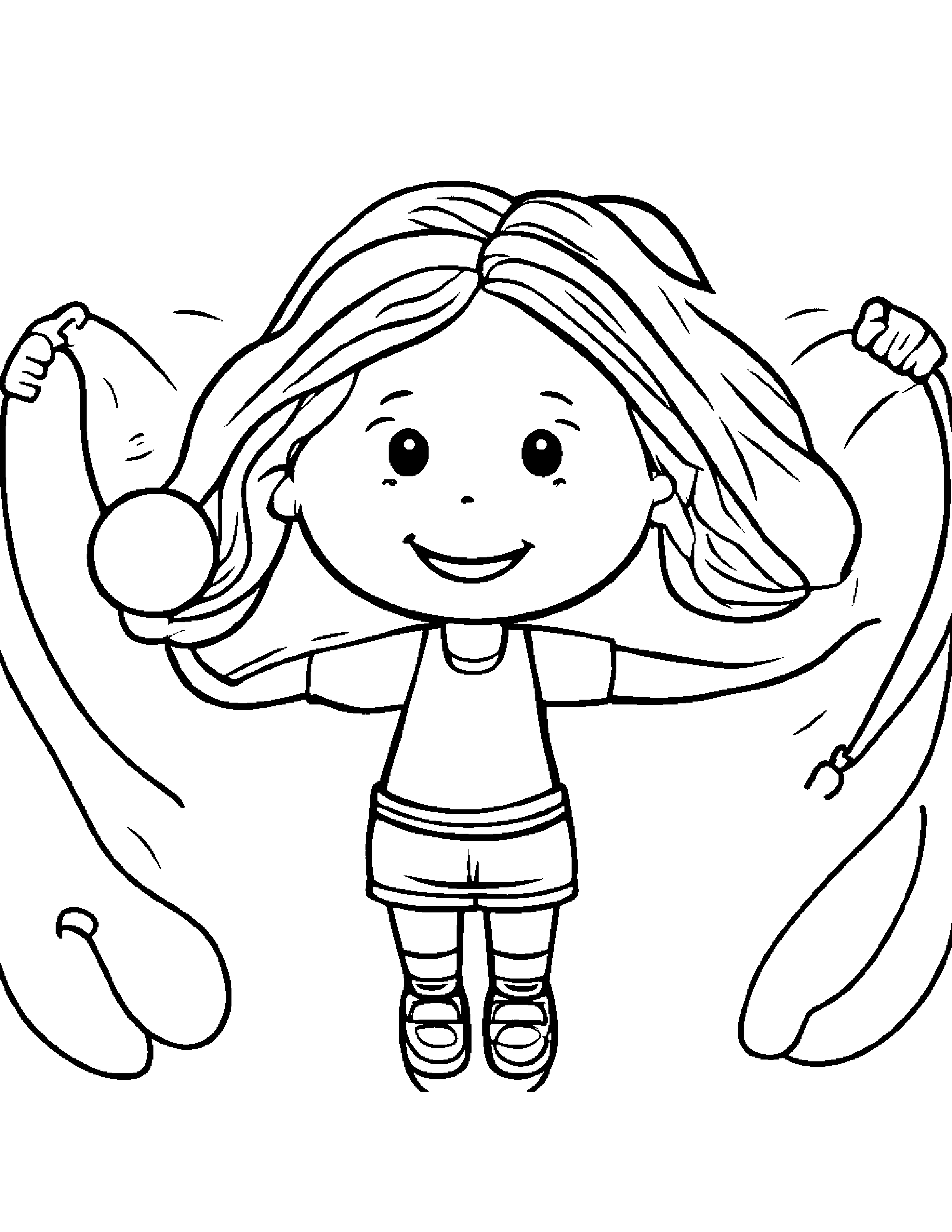 Sunny Jump Rope #4 Coloring Page (Free Printable PDF)