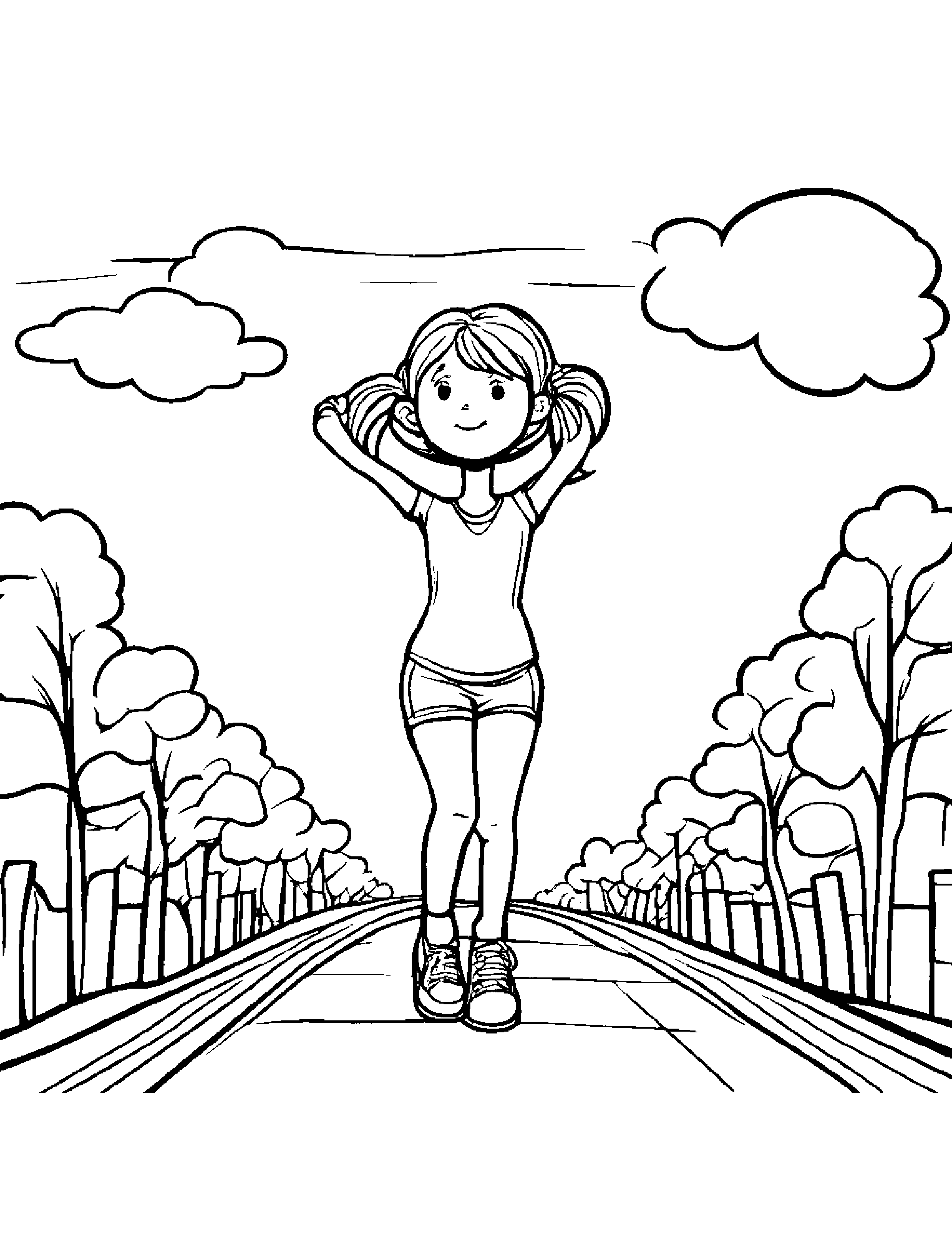 Sunny Jump Rope Coloring Page (Free Printable PDF)