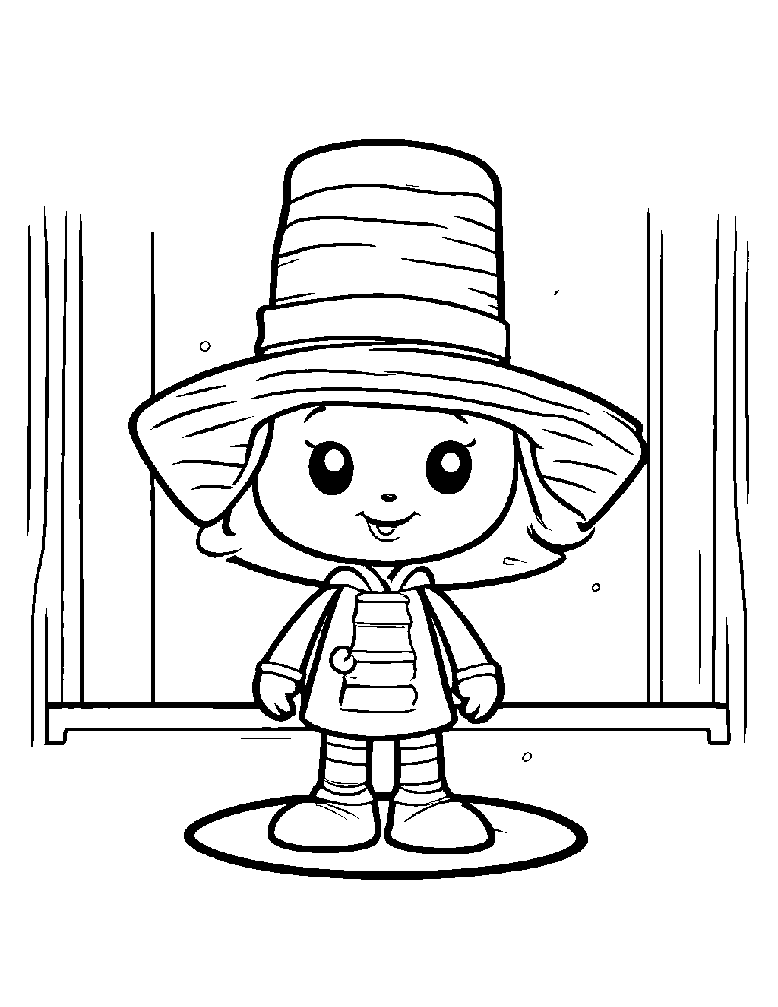 Waffle With A Cute Hat Coloring Page (Free Printable PDF)