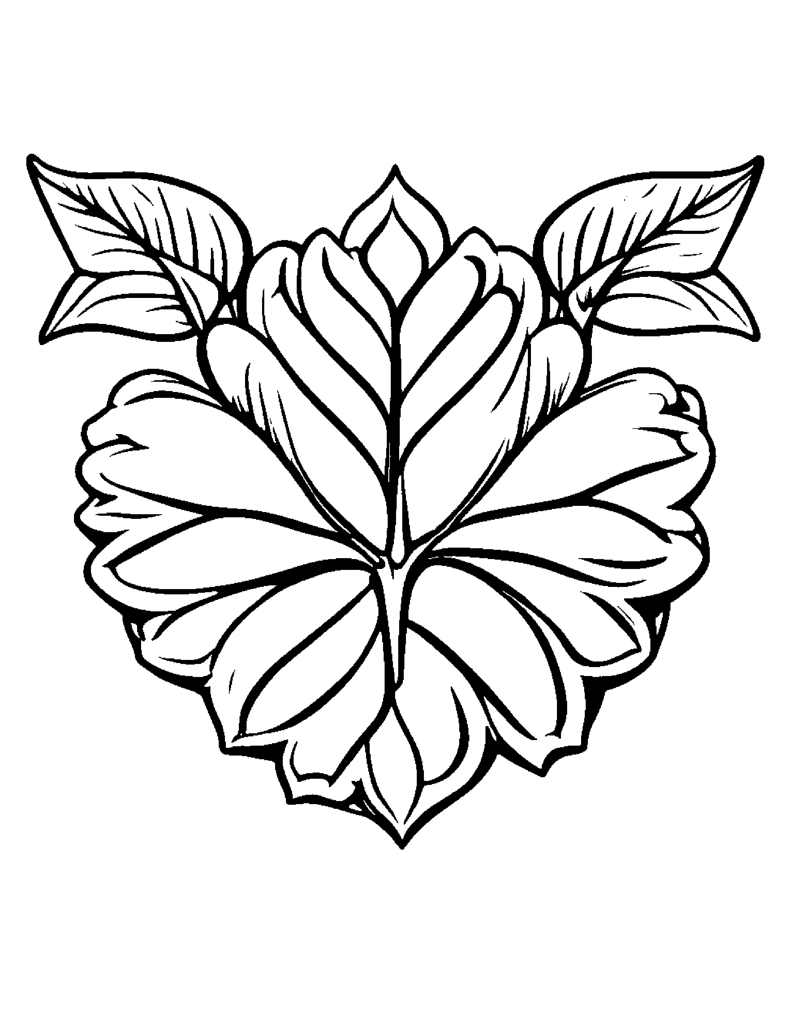 Waffle With A Leaf Sprig #3 Coloring Page (Free Printable PDF)