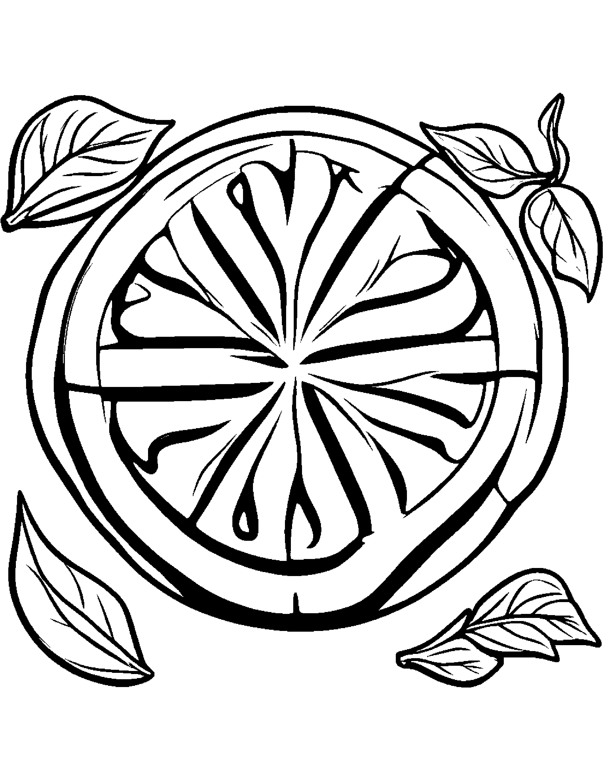 Waffle With A Leaf Sprig Coloring Page (Free Printable PDF)