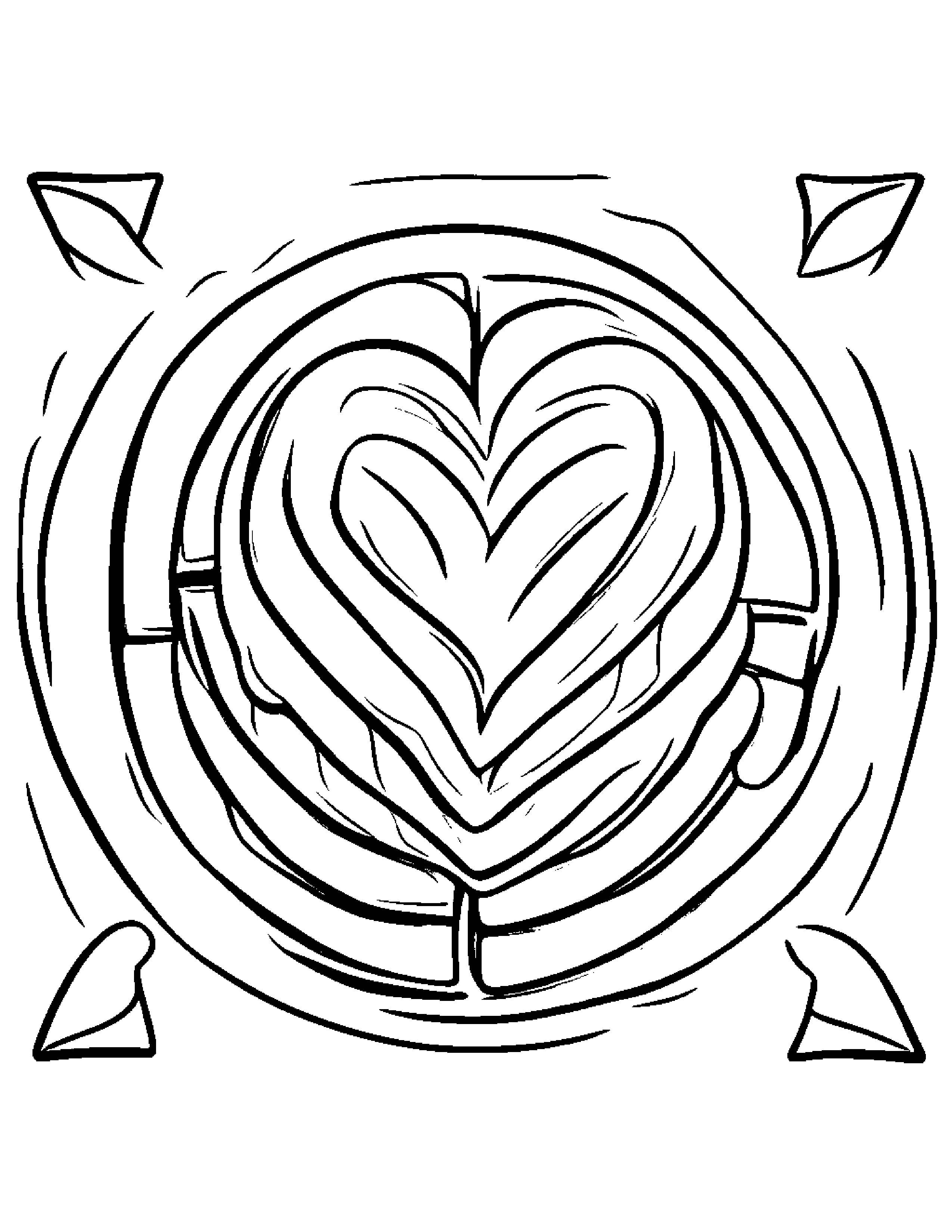 Waffle With A Little Heart #2 Coloring Page (Free Printable PDF)