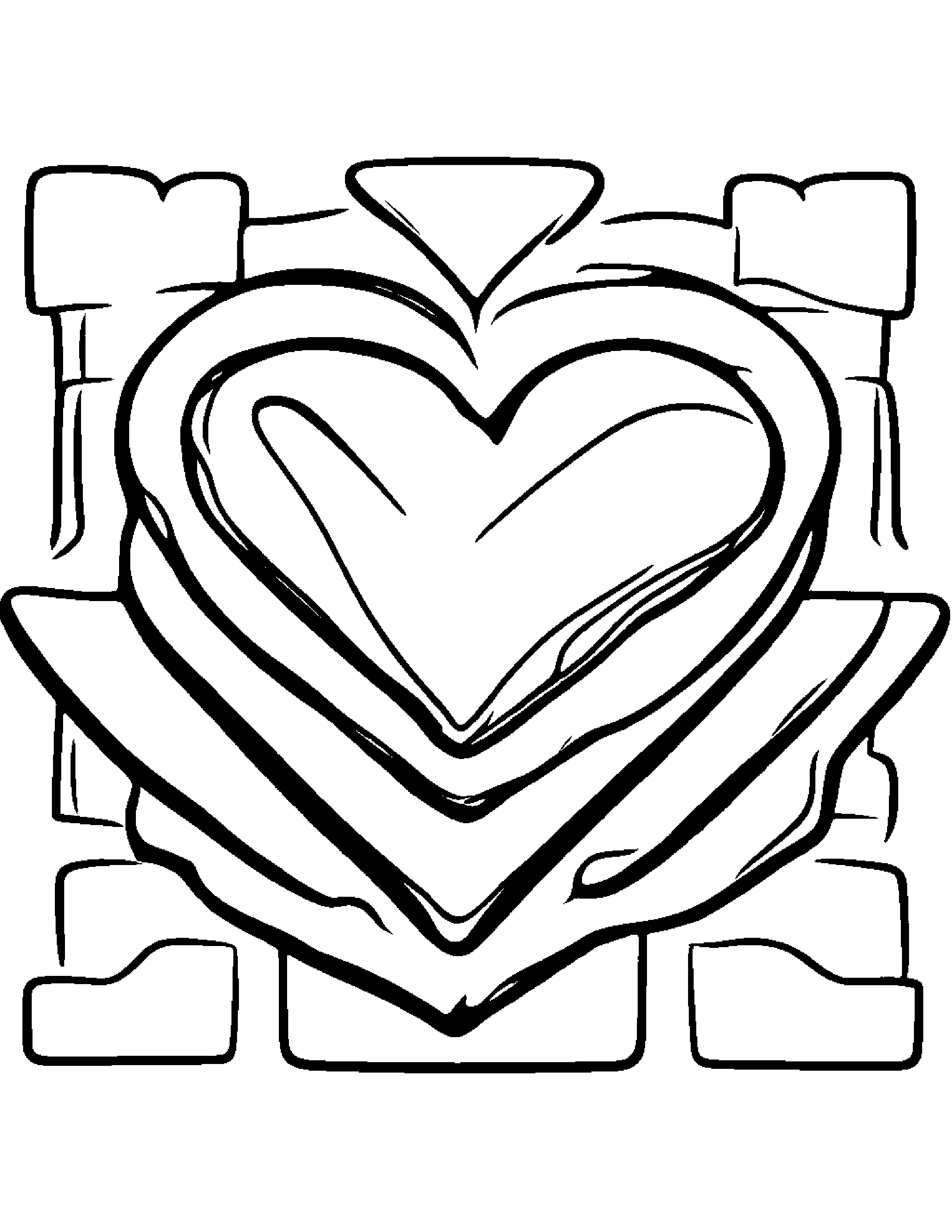Waffle With A Little Heart #3 Coloring Page (Free Printable PDF)