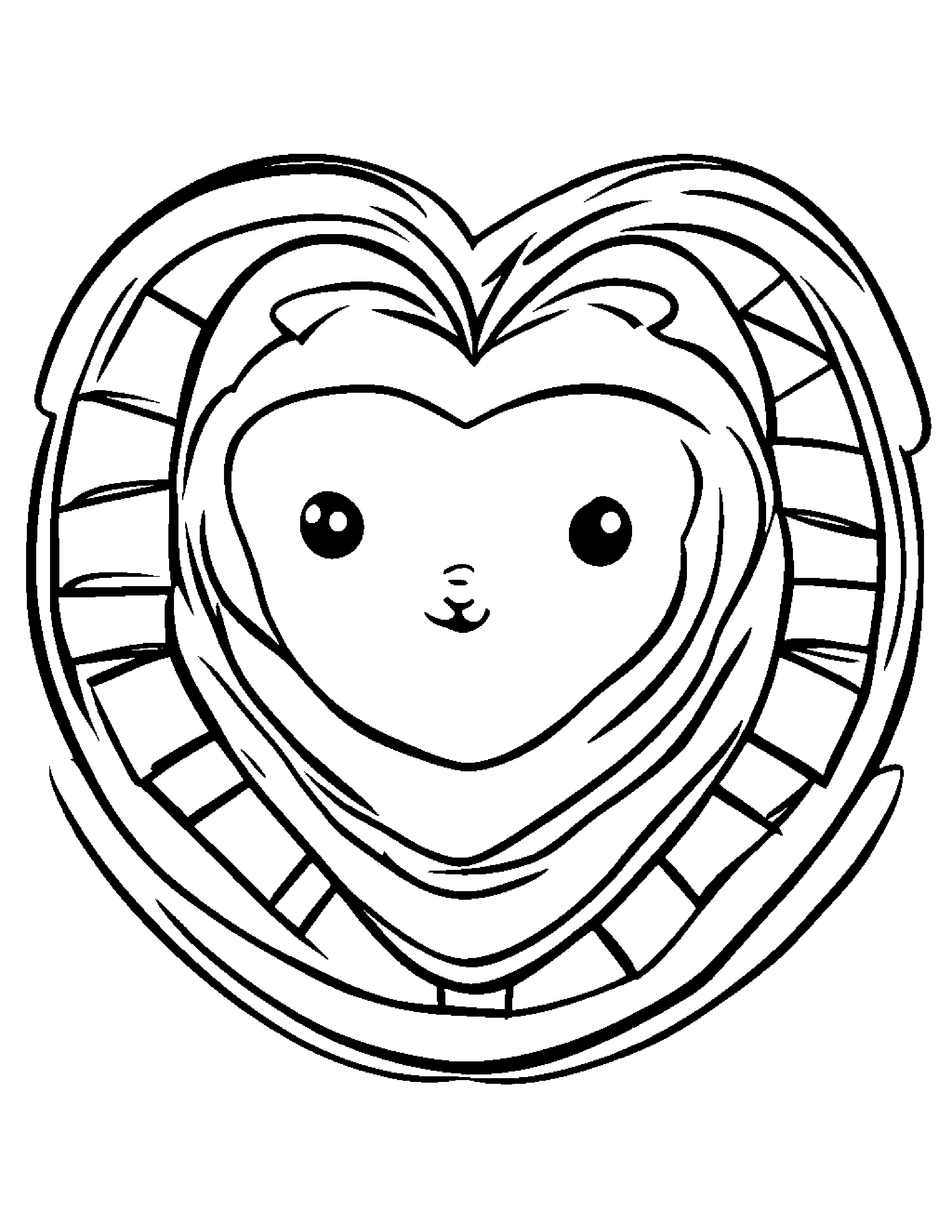 Waffle With A Little Heart #4 Coloring Page (Free Printable PDF)