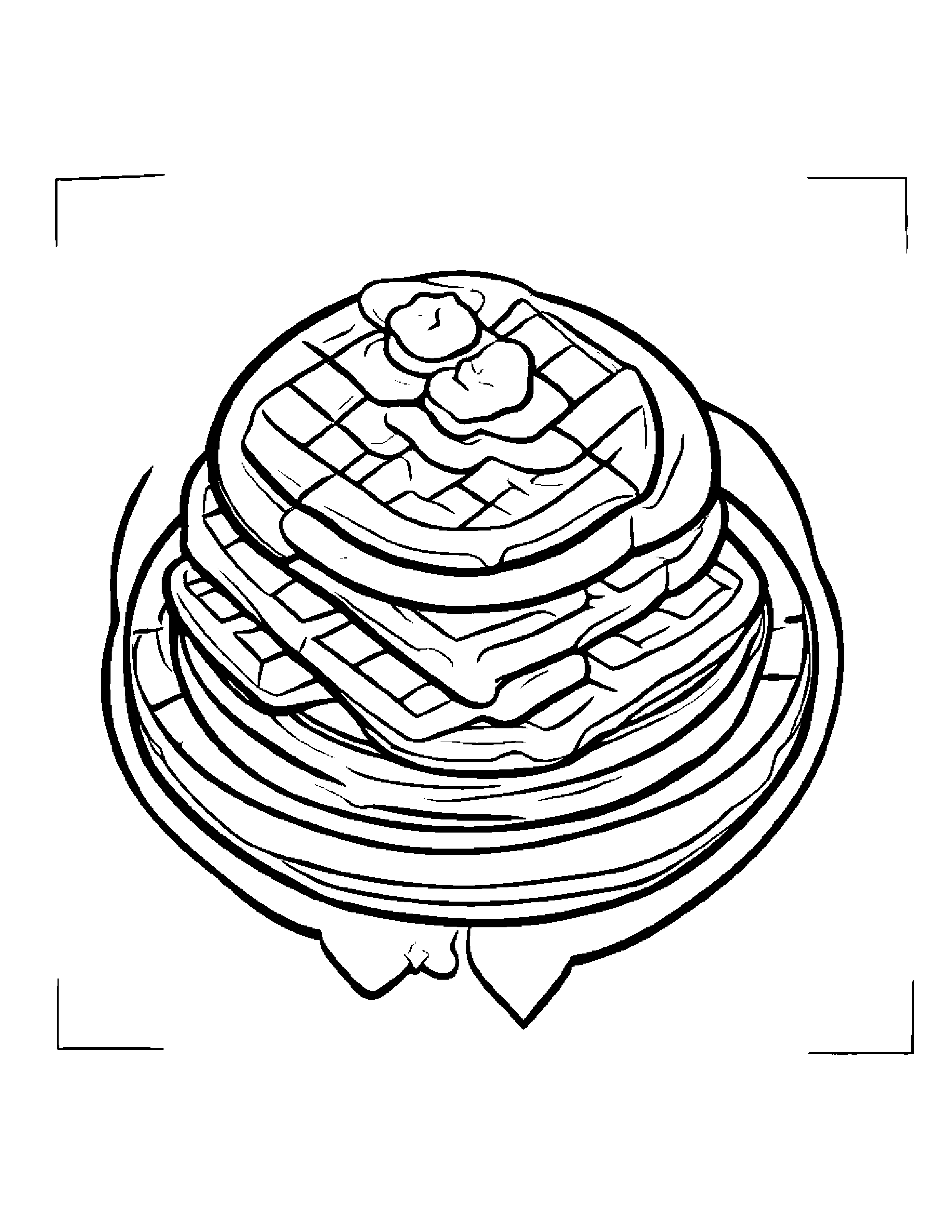 Waffle With A Ribbon #2 Coloring Page (Free Printable PDF)